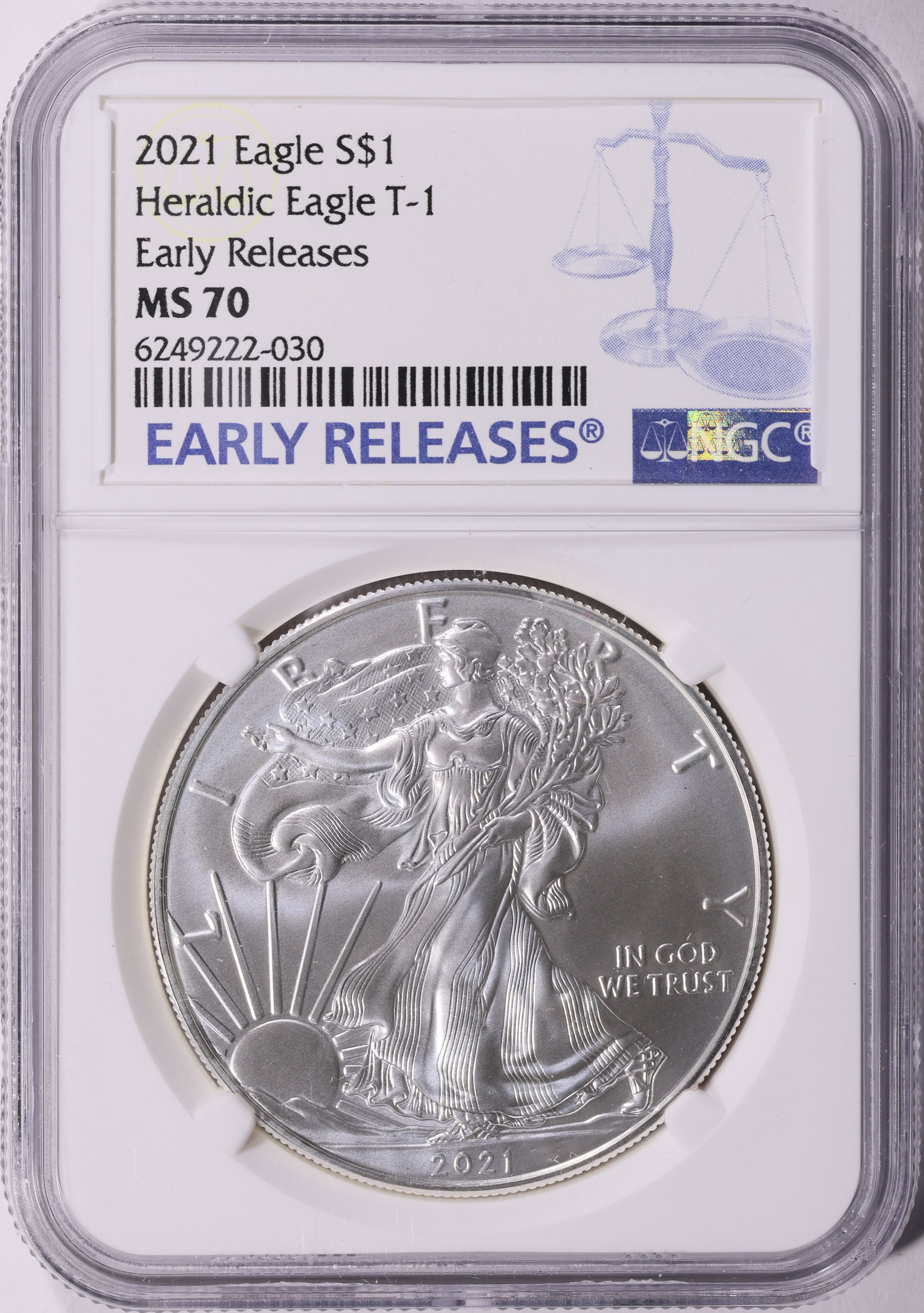 2021 $1 Silver Eagle Type 1 Early Releases NGC MS-70 (Item 2272577
