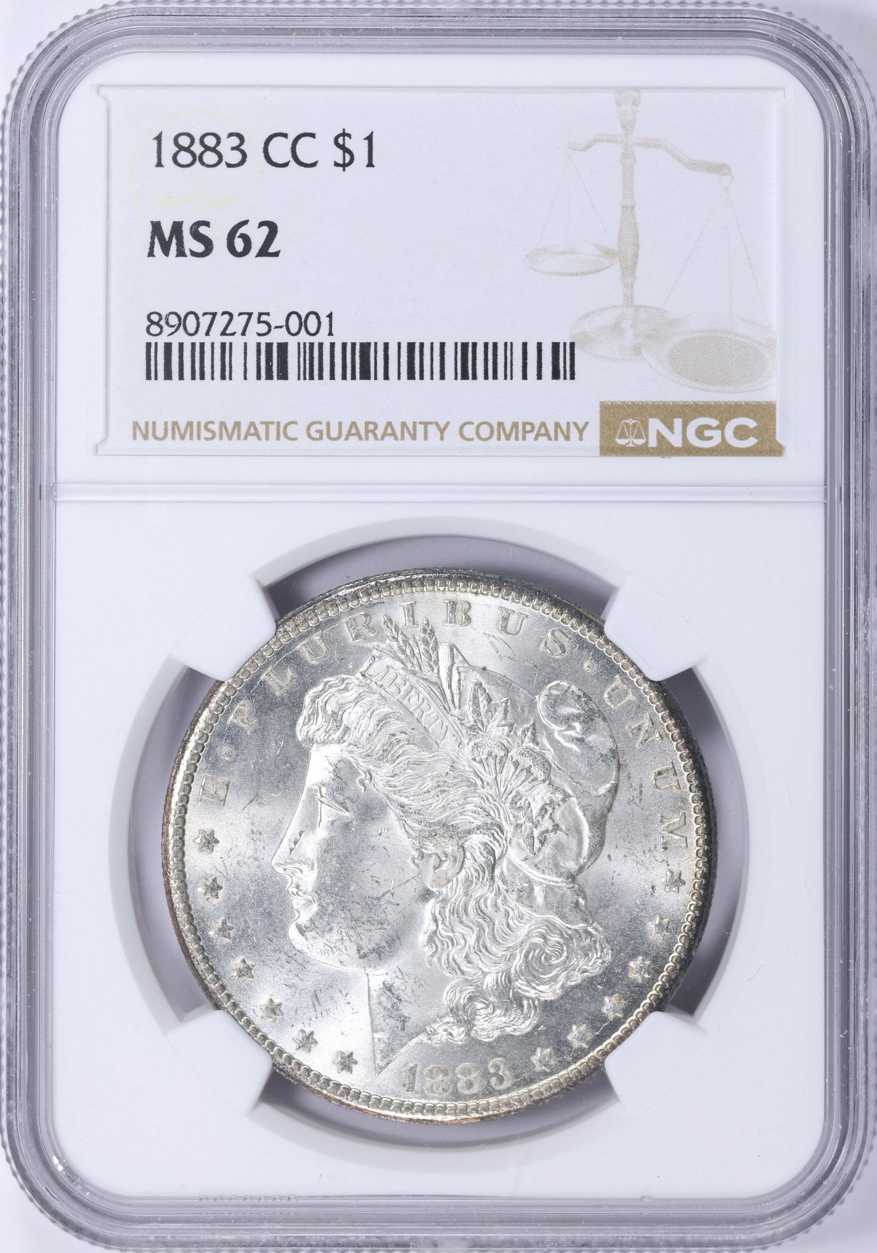 1883-CC Morgan Silver Dollar NGC MS-62 (Item 2273350