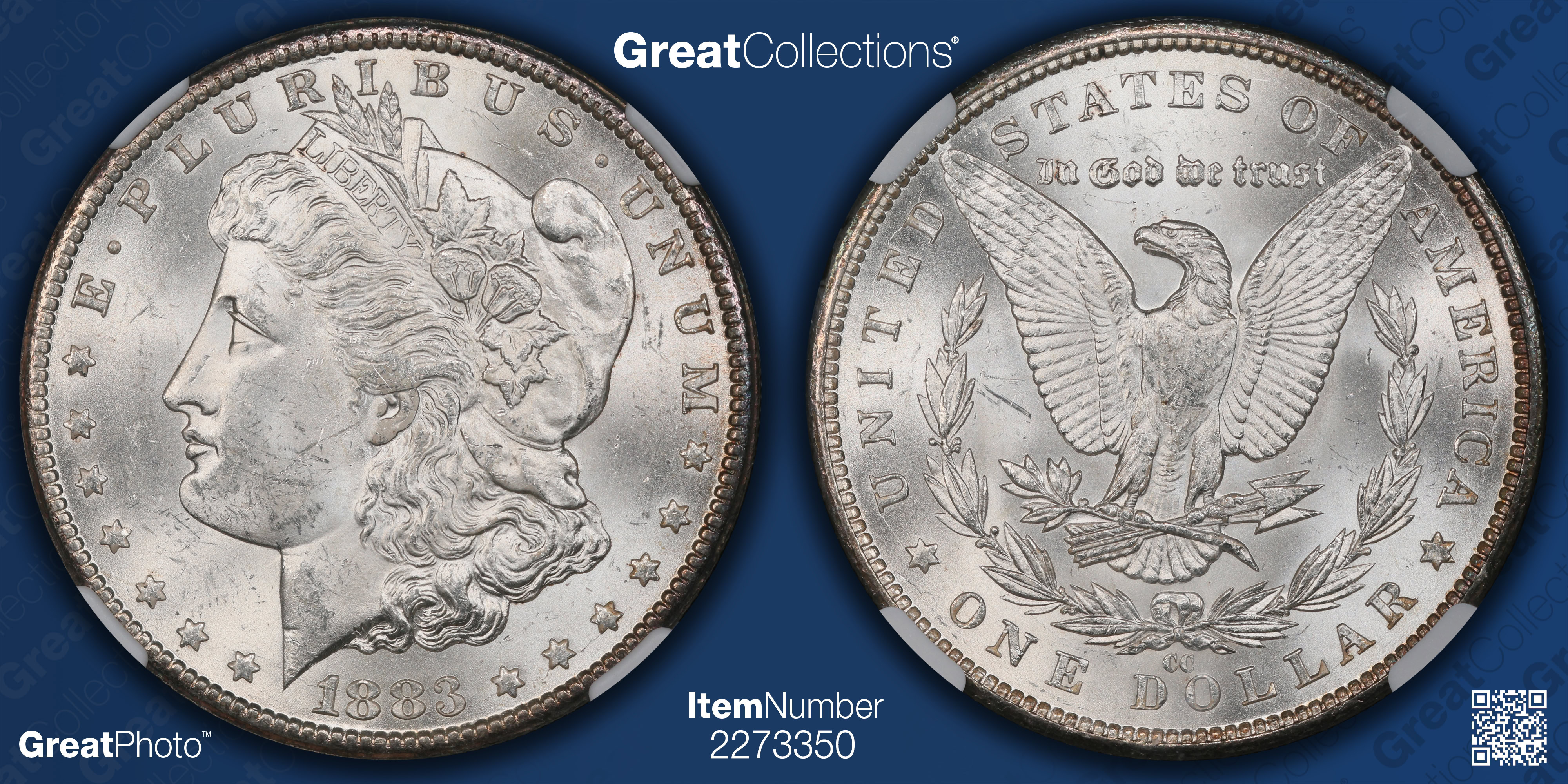 1883-CC Morgan Silver Dollar NGC MS-62 (Item 2273350