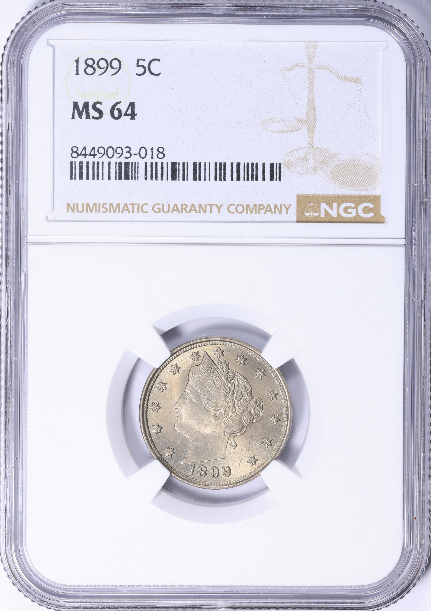 1899 Liberty Nickel NGC MS-64 (Item 2273354) | GreatCollections