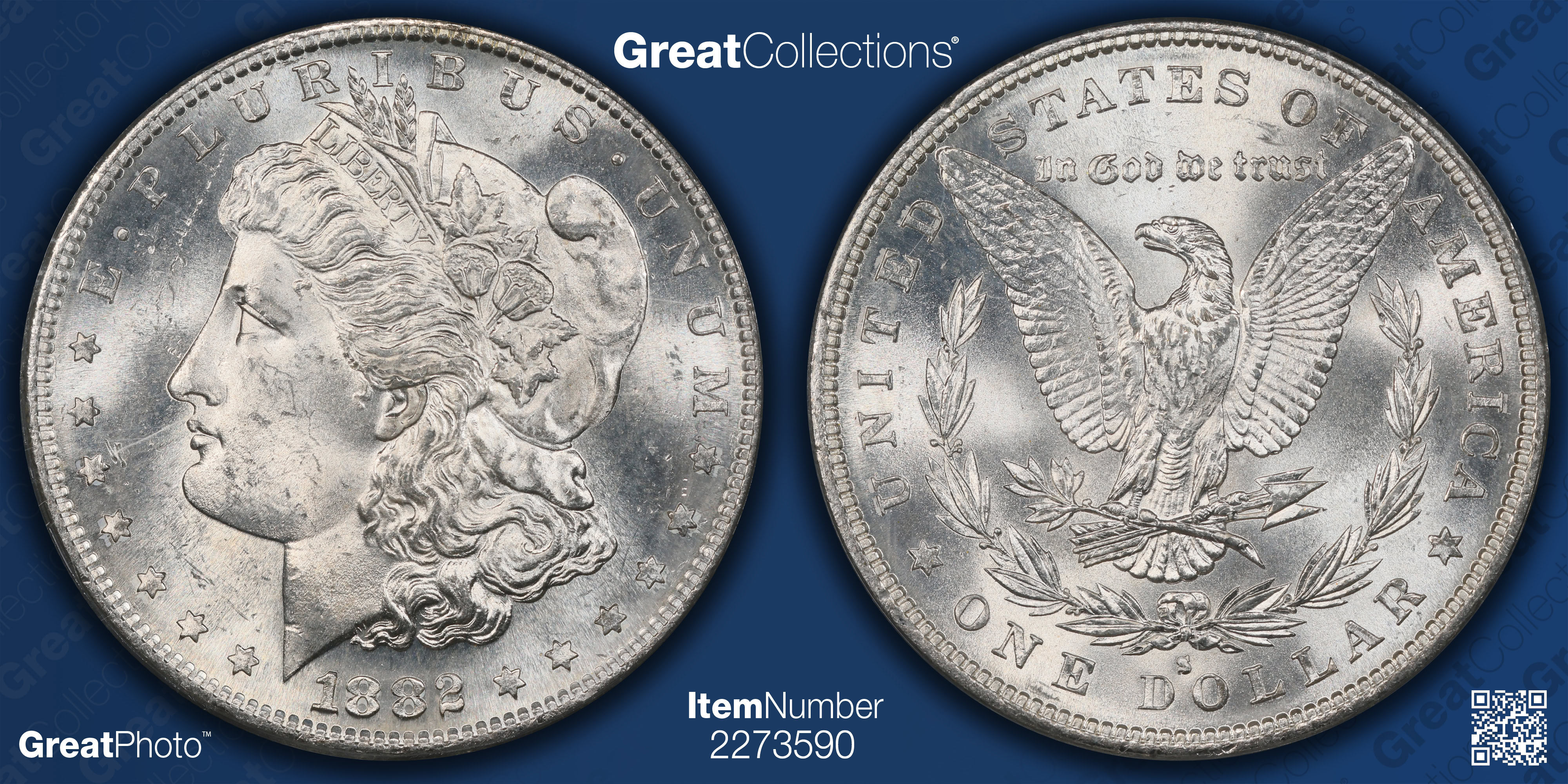 1882-S Morgan Silver Dollar PCGS MS-65 OGH (Item 2273590