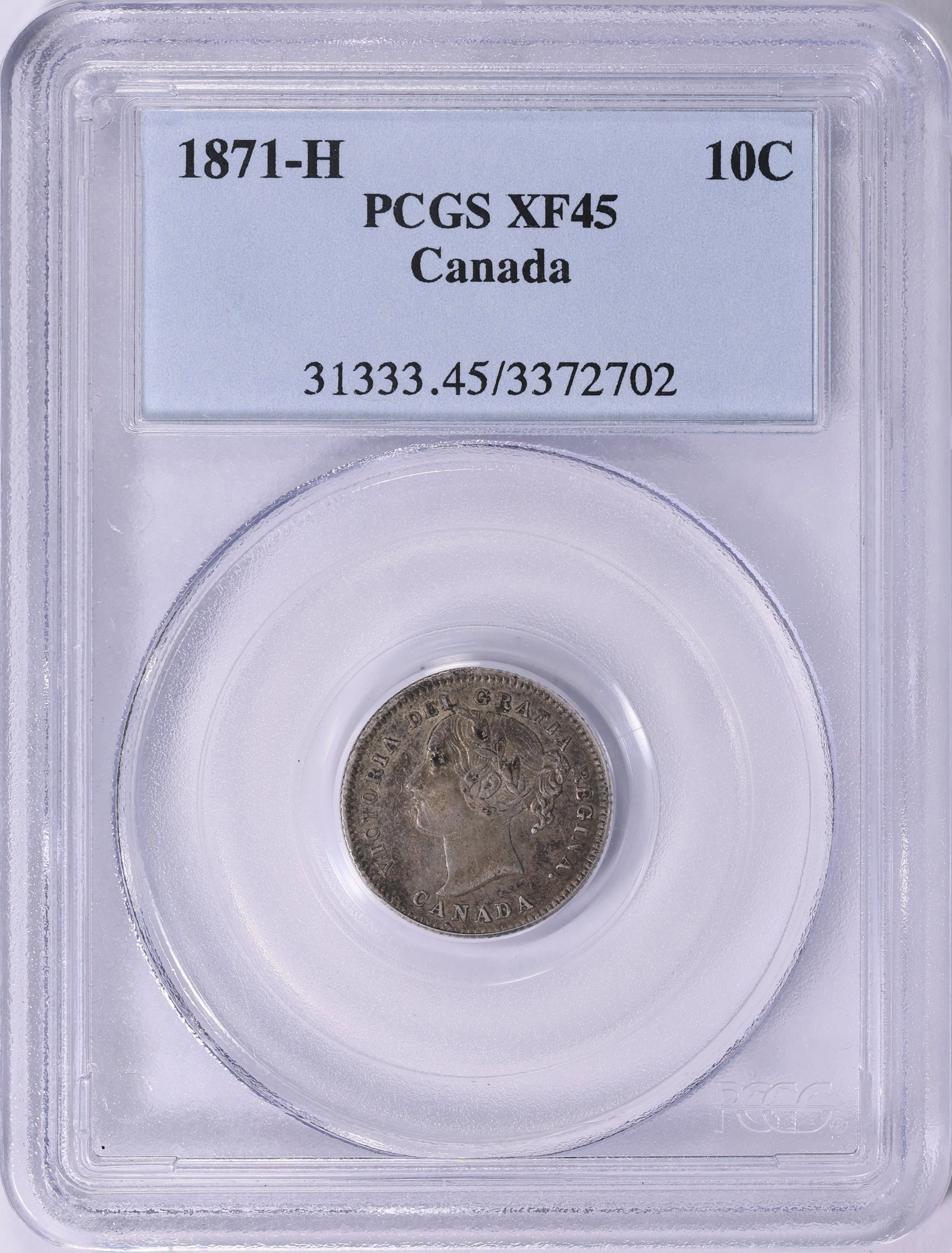 Canada 1871-H Silver 10 Cents KM-3 PCGS XF-45 (Item 2273700 ...