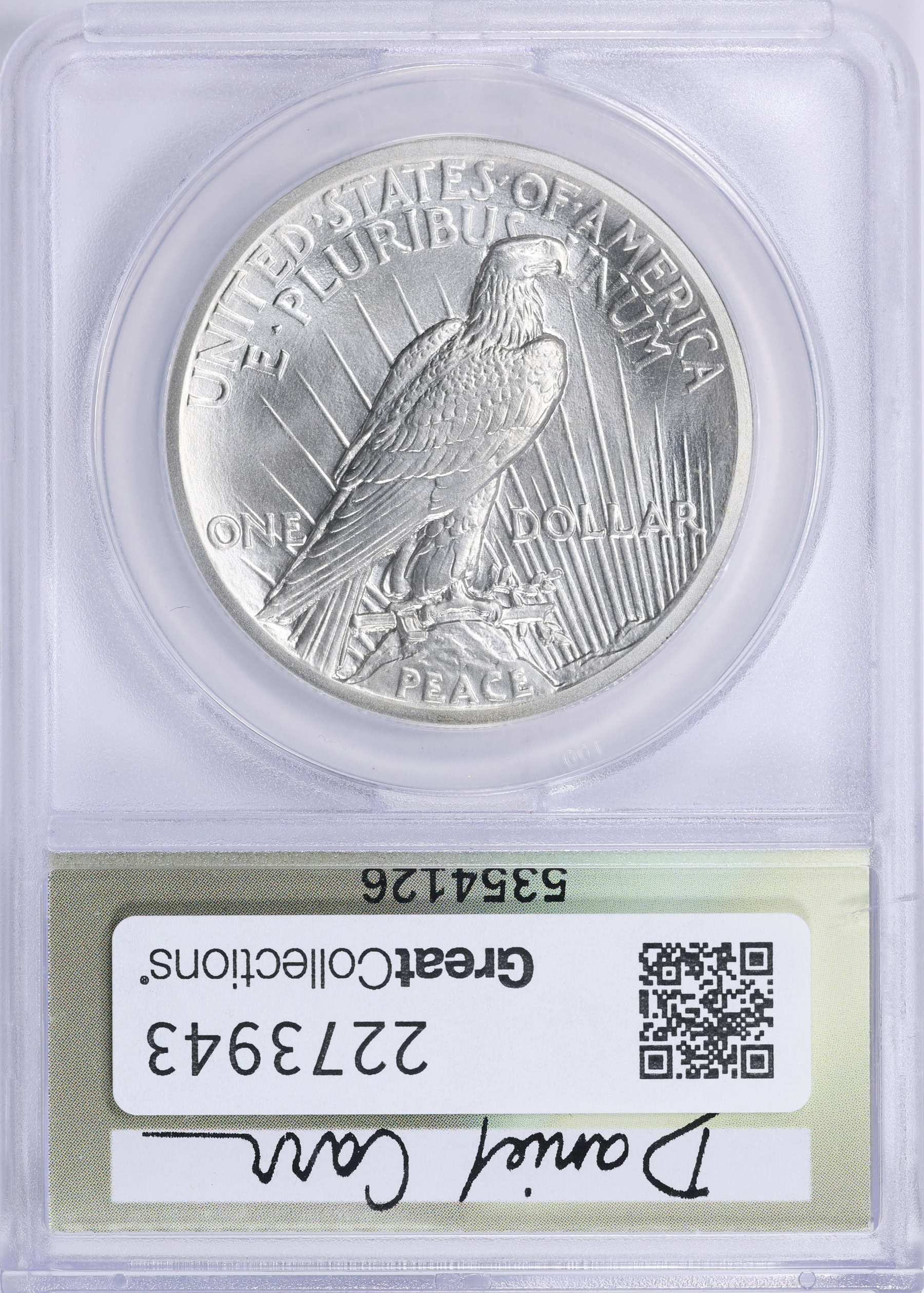 Danny Silver 1919 Broken Sword Peace Dollar Daniel Carr Token Overstruck on 1922-35 ...