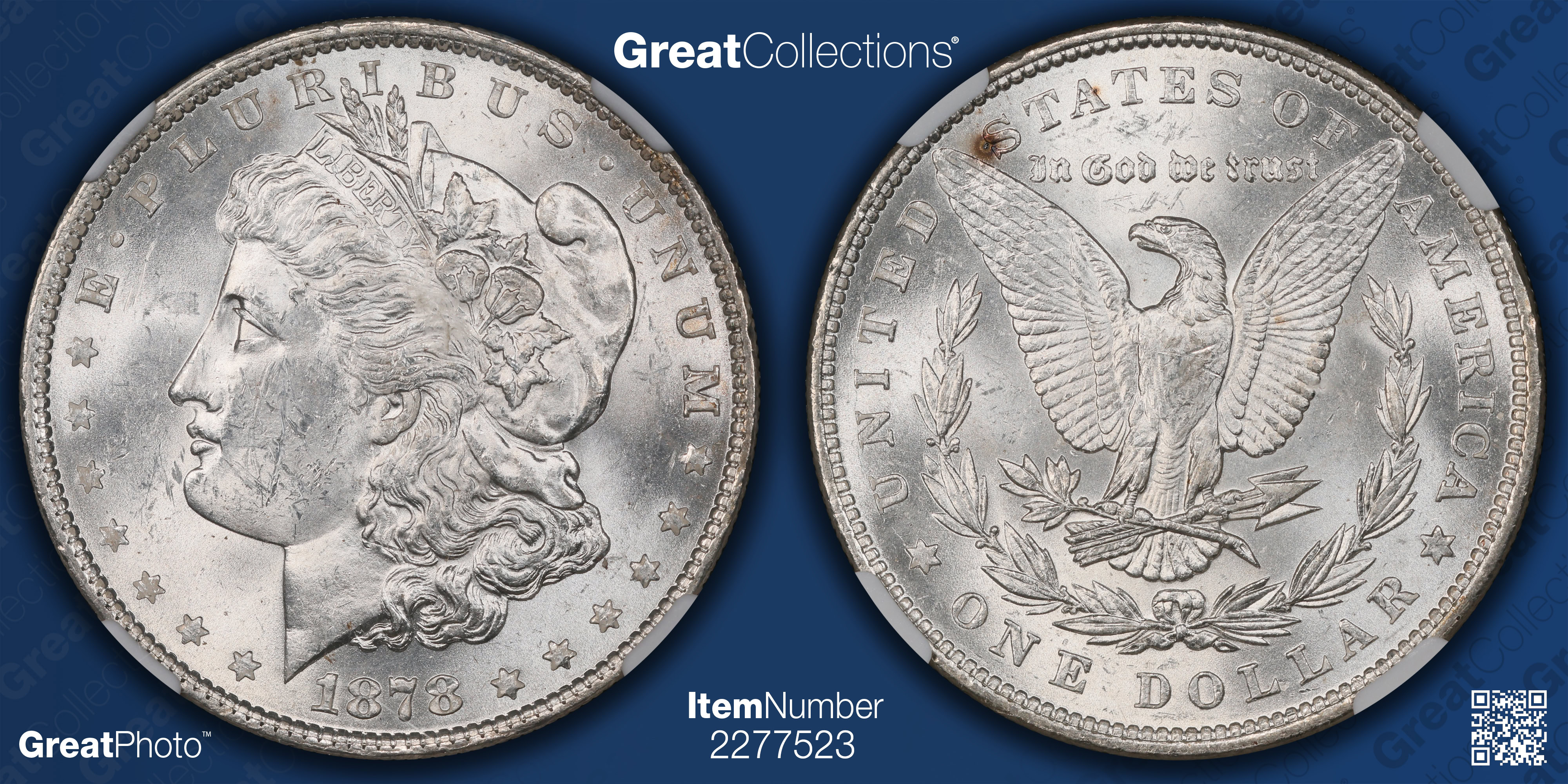 1878 7TF Morgan Silver Dollar Reverse of 1879 NGC MS-62 (Item