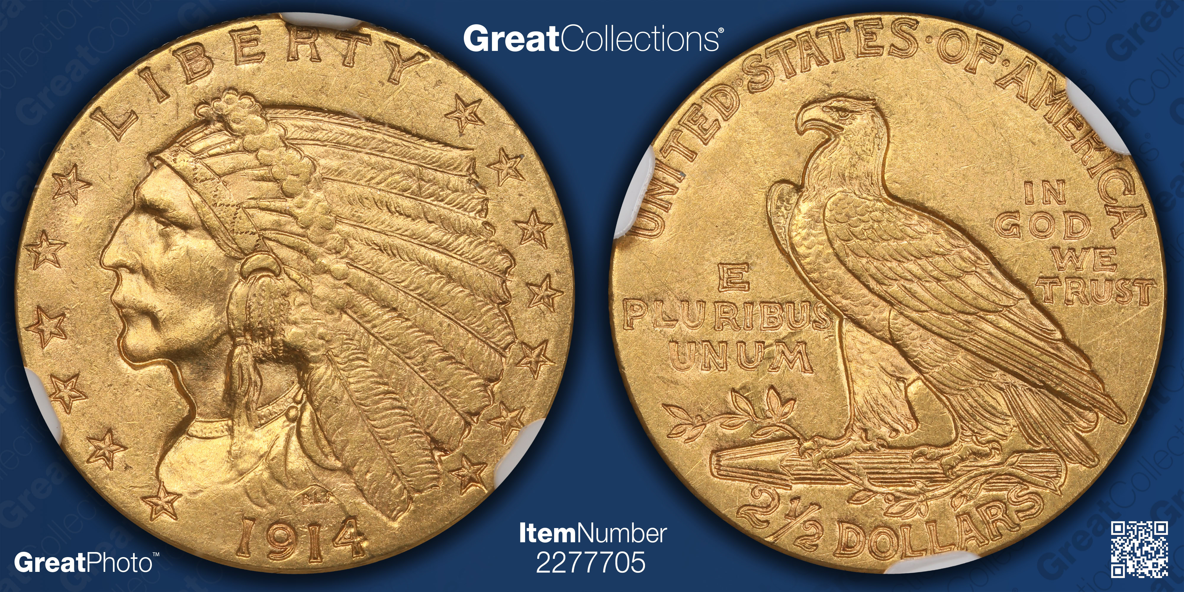 1914 Indian Gold Quarter Eagle NGC MS-61 (Item 2277705