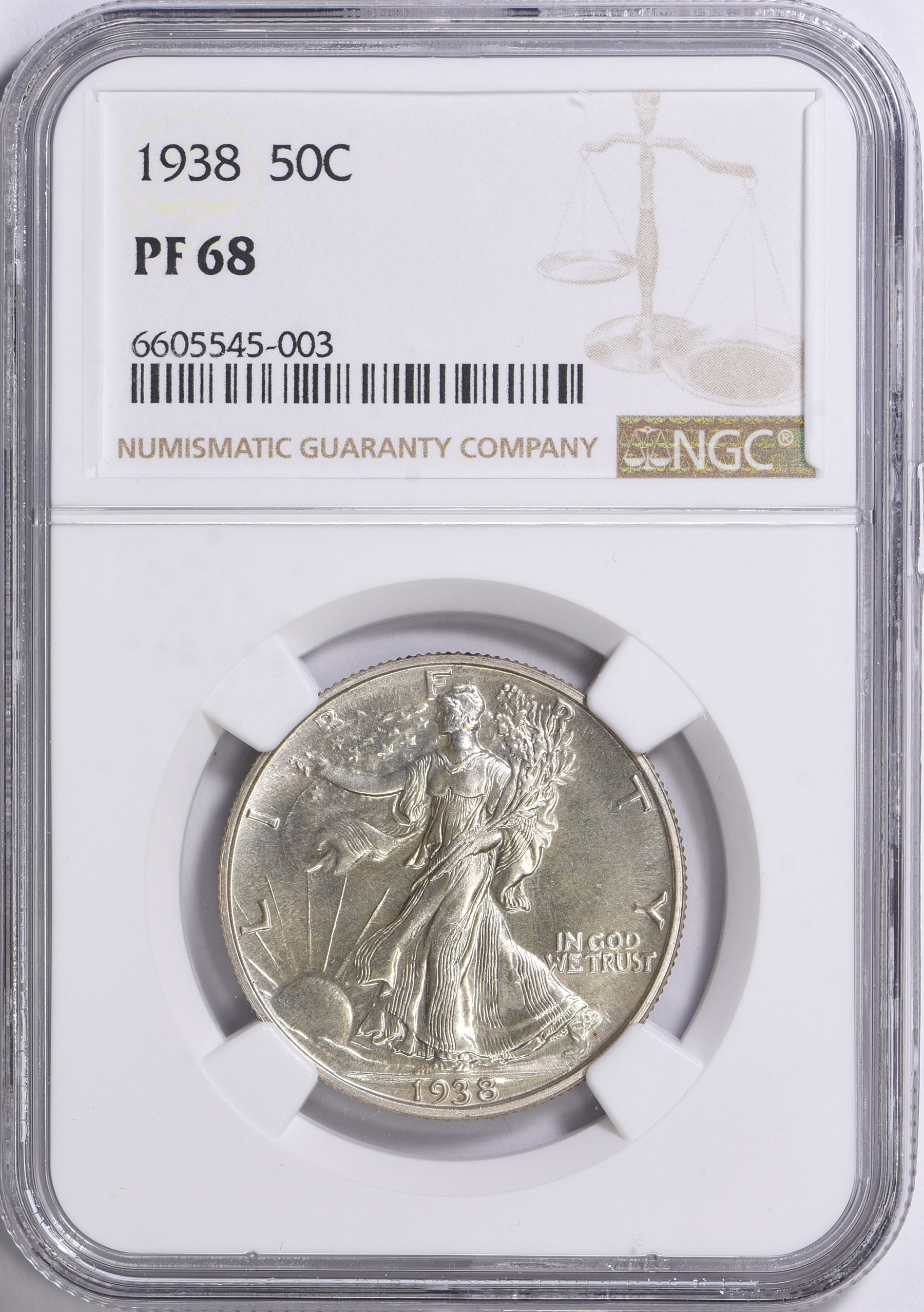 1938 Walking Liberty Half Dollar NGC Proof-68 (Item 2278240