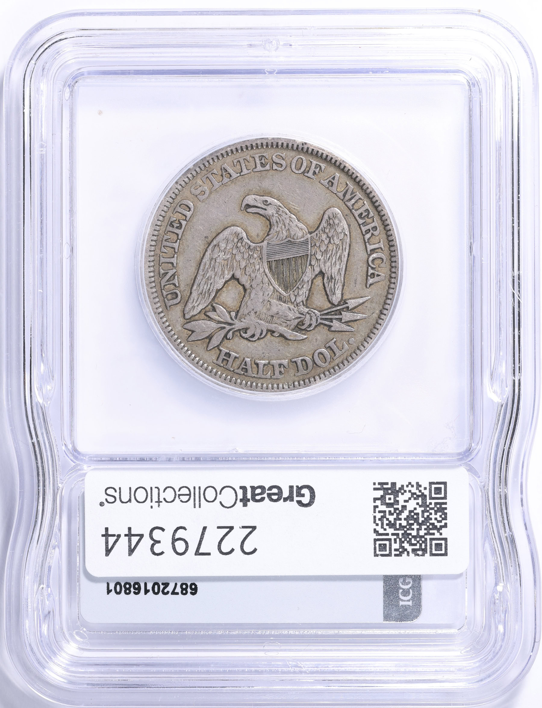 25 Coin 1857 Seated Liberty Half Dollar ICG VF-25 (Item 2279344 ...