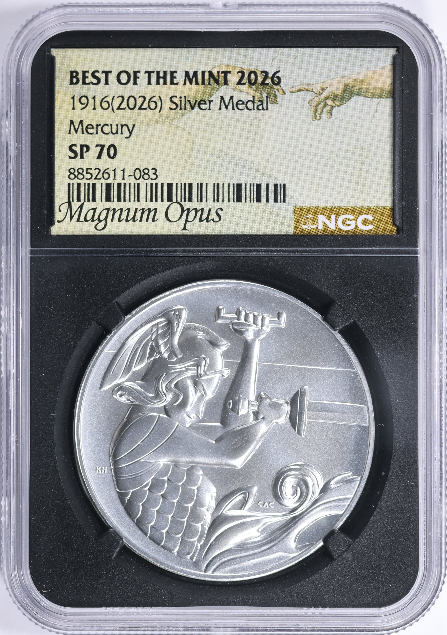 1916 (2026) Silver SemiQ Medal Mercury NGC SP-70 (Magnum Opus