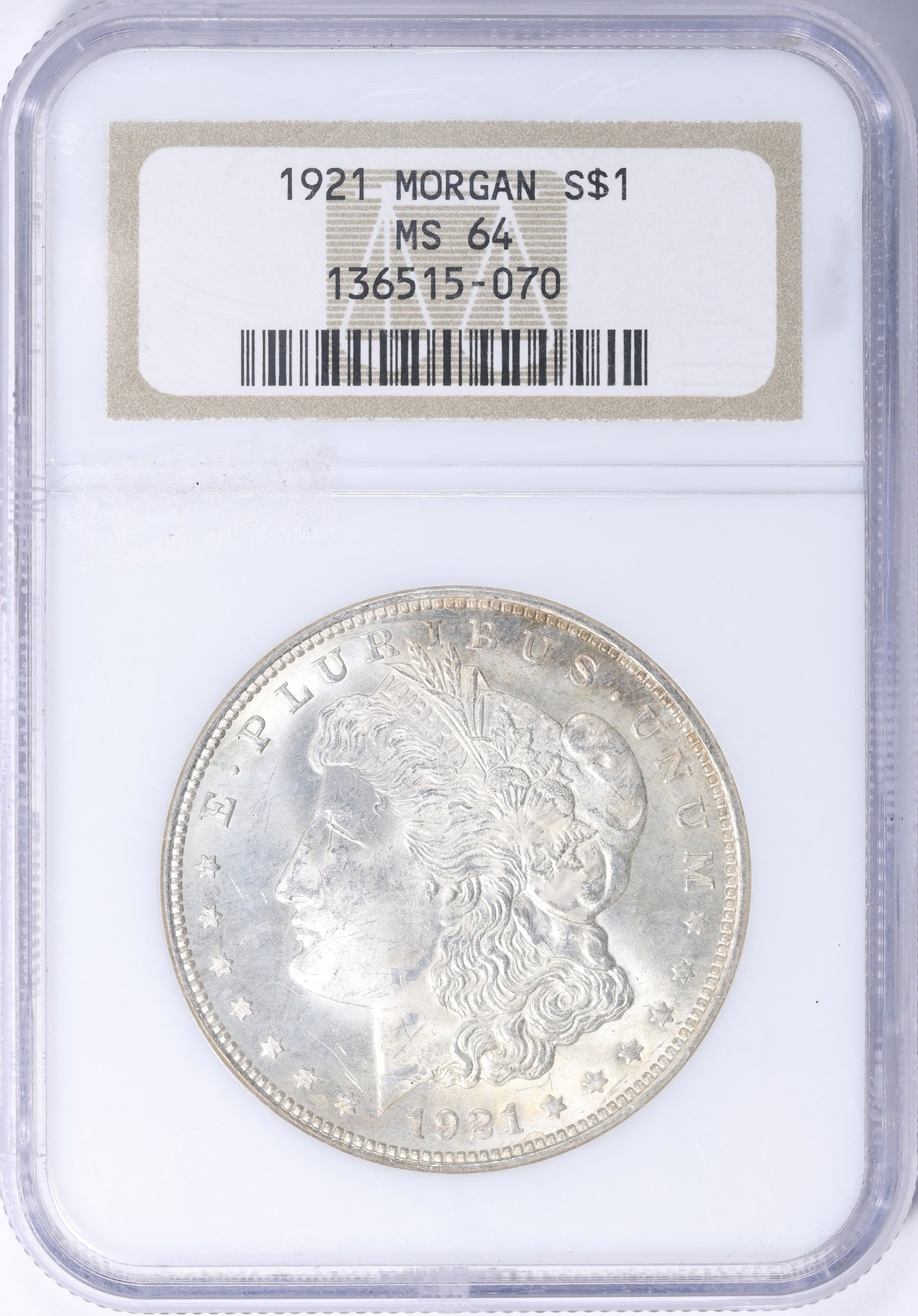 1921 Morgan Silver Dollar NGC MS-64 (Item 2279766
