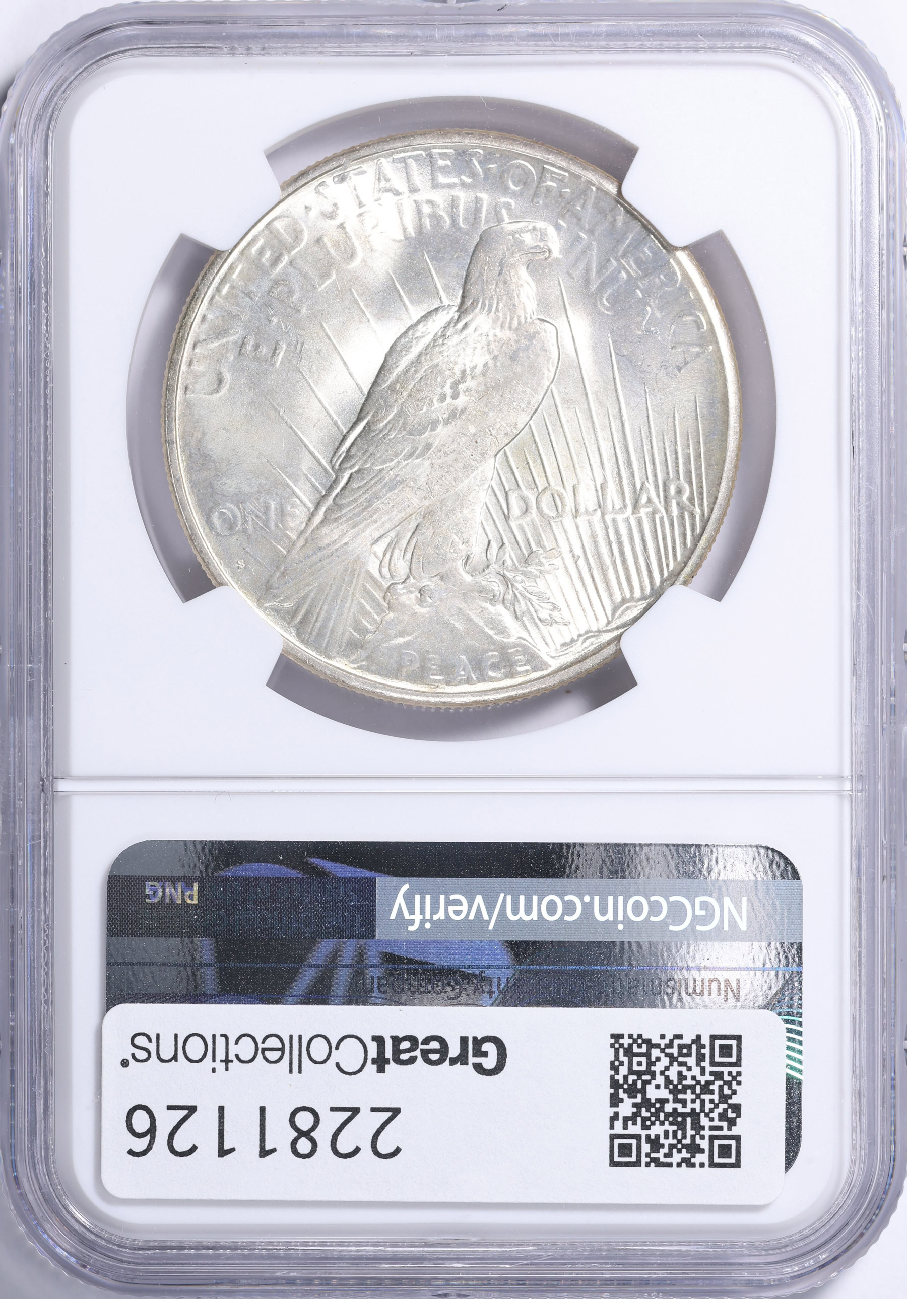 105 Coin 1925-S Peace Silver Dollar NGC MS-62 (CAC Green) (Item 2281126 ...