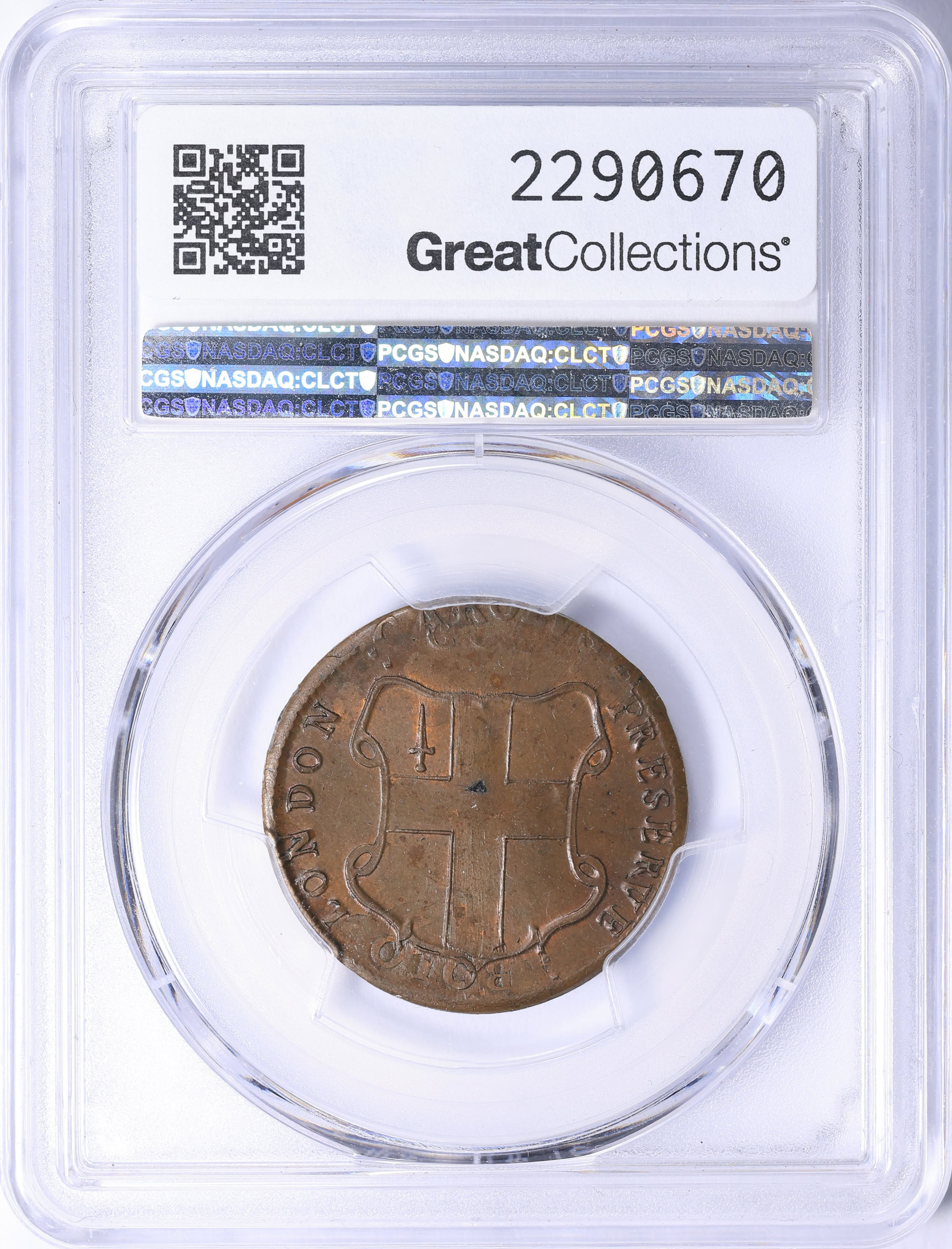 (1694) Elephant Token Halfpenny LONDON, Thin Planchet PCGS MS-65 BN ...