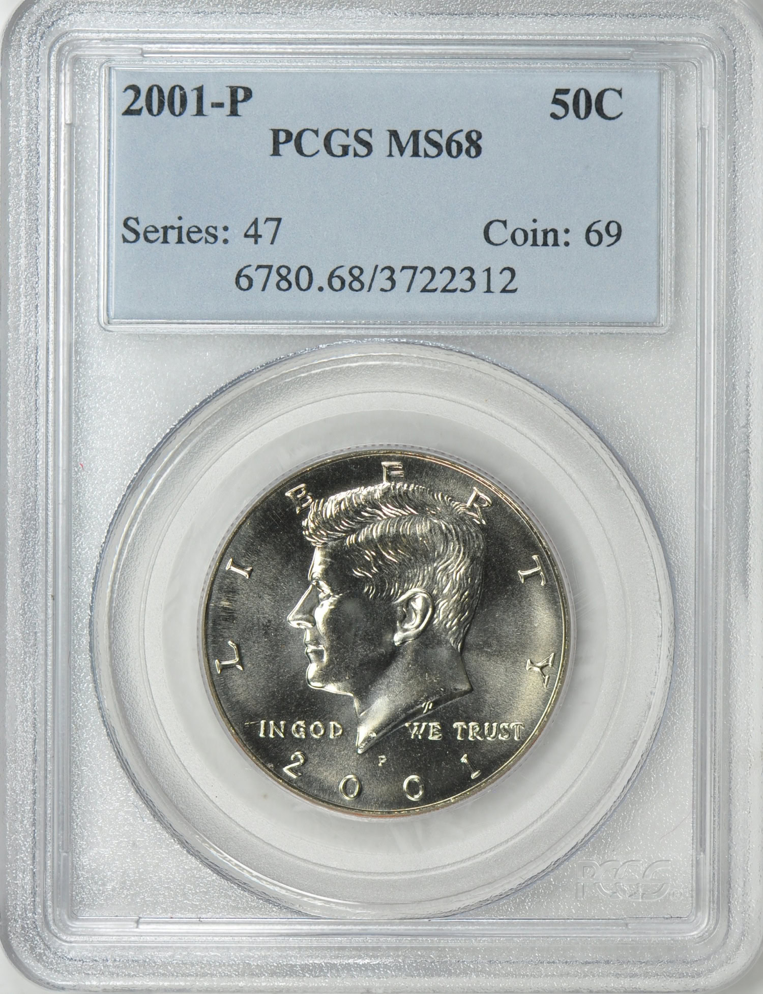 2001-P Kennedy Half Dollar PCGS MS-68 (Item 233536