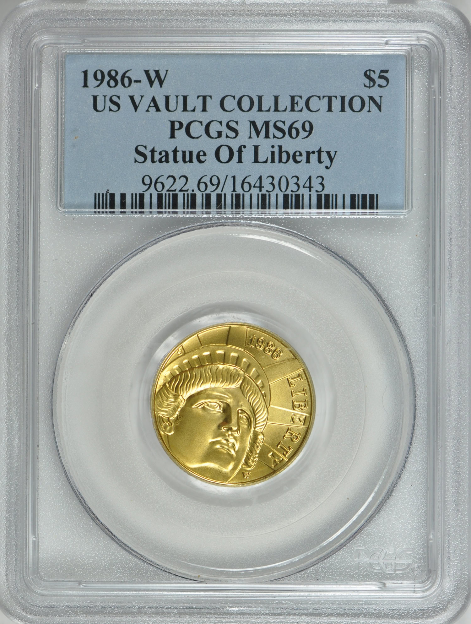 1986-W Statue of Liberty Centennial Gold $5 PCGS MS-69 (US Vault