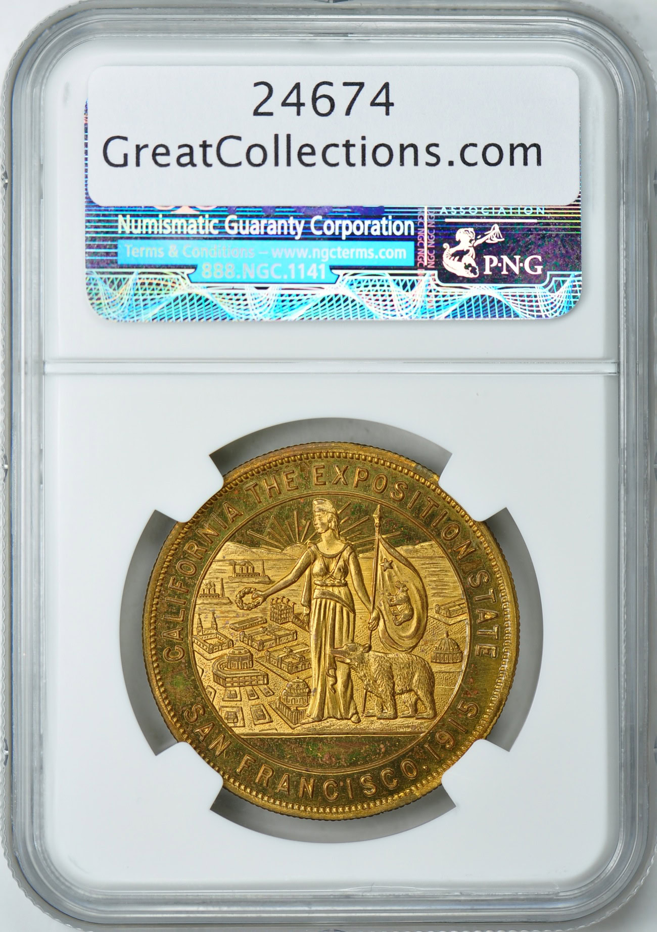 California Exposition State 1915-CA SC$1 HK-414 NGC MS-64 PL Jeff