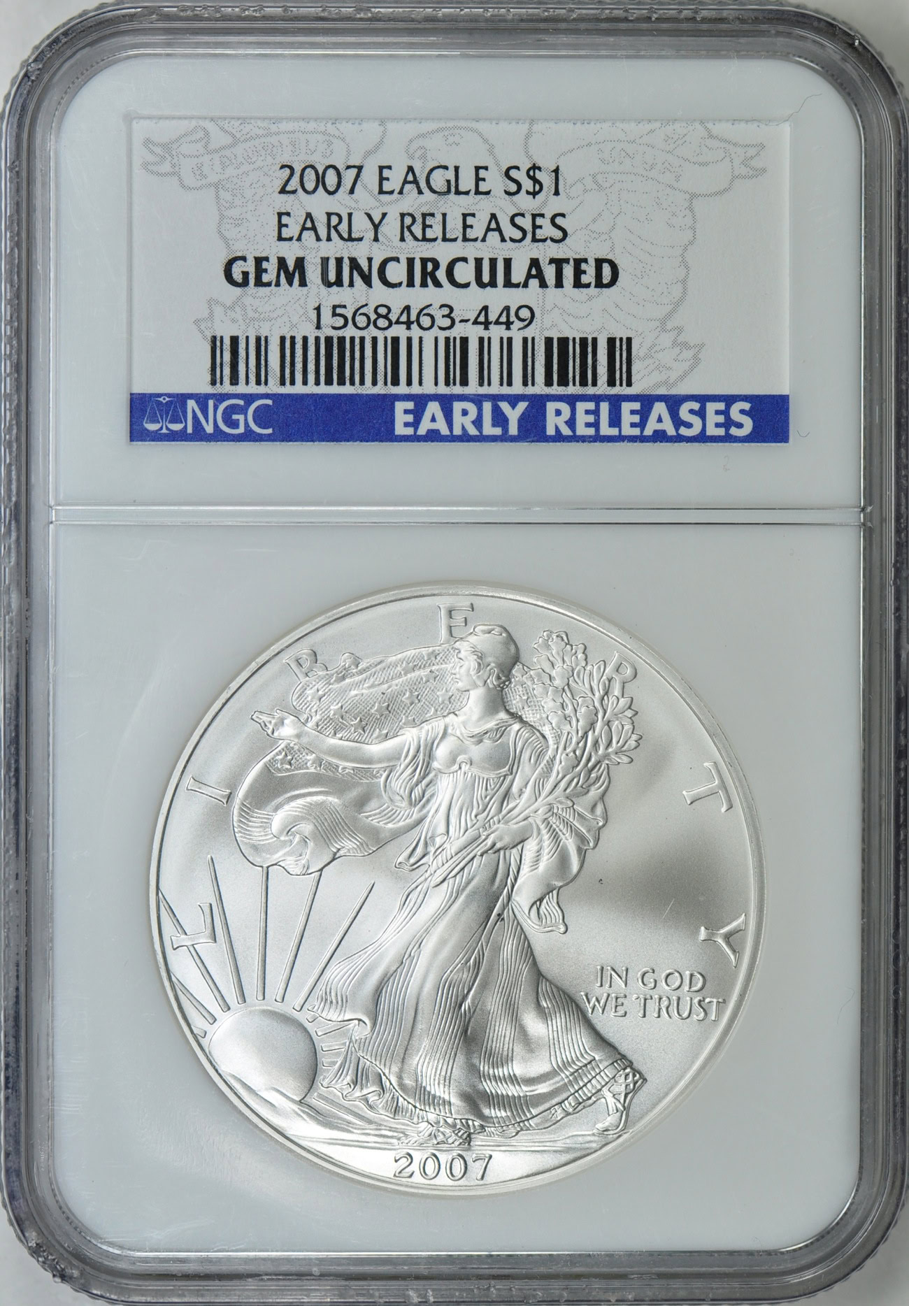 0 NGC ニュージーランド | 銀貨 プルーフ $1 2007年 Eagle Silver