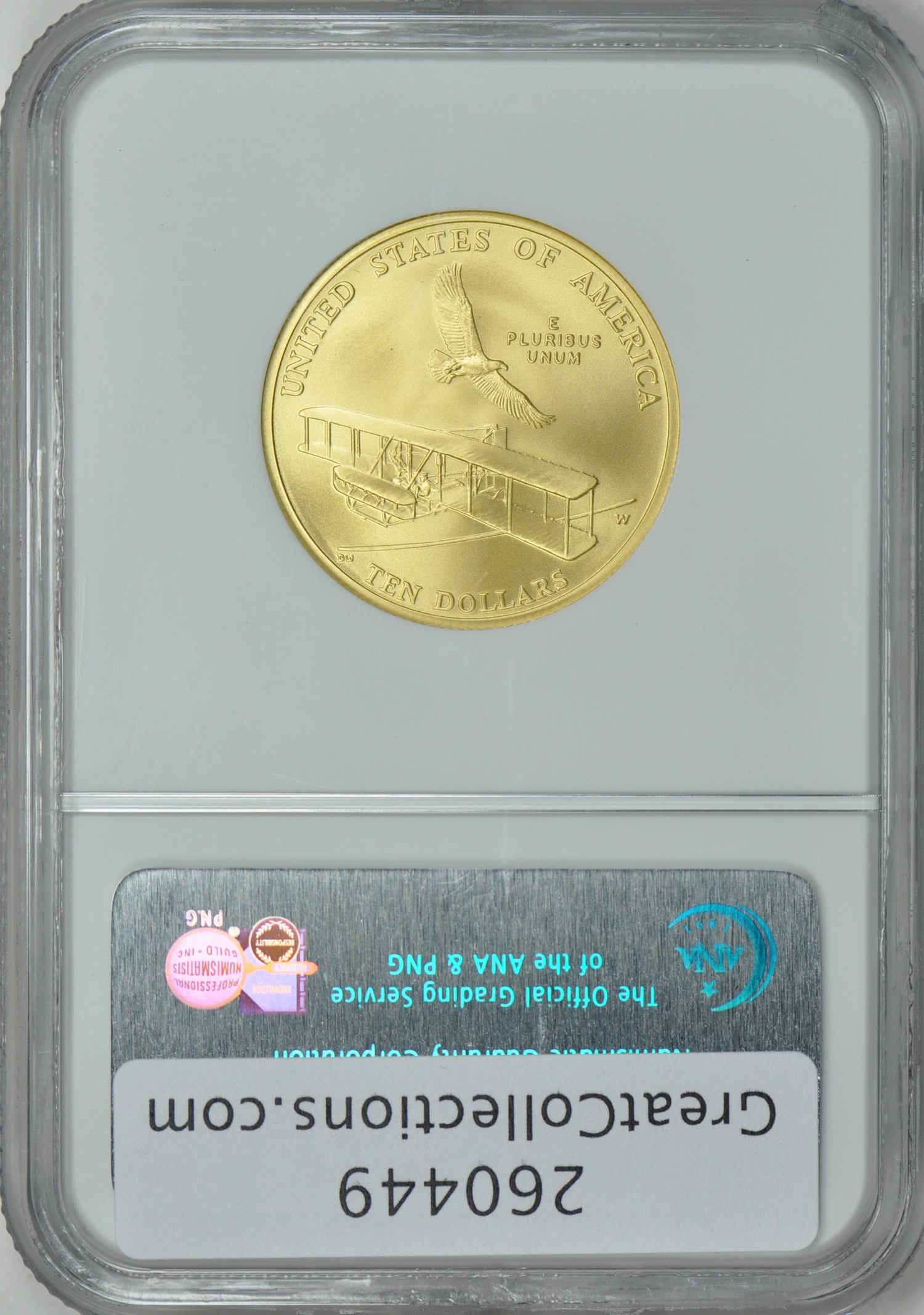 2003-W First Flight Centennial Gold $10 NGC MS-70 (US Vault