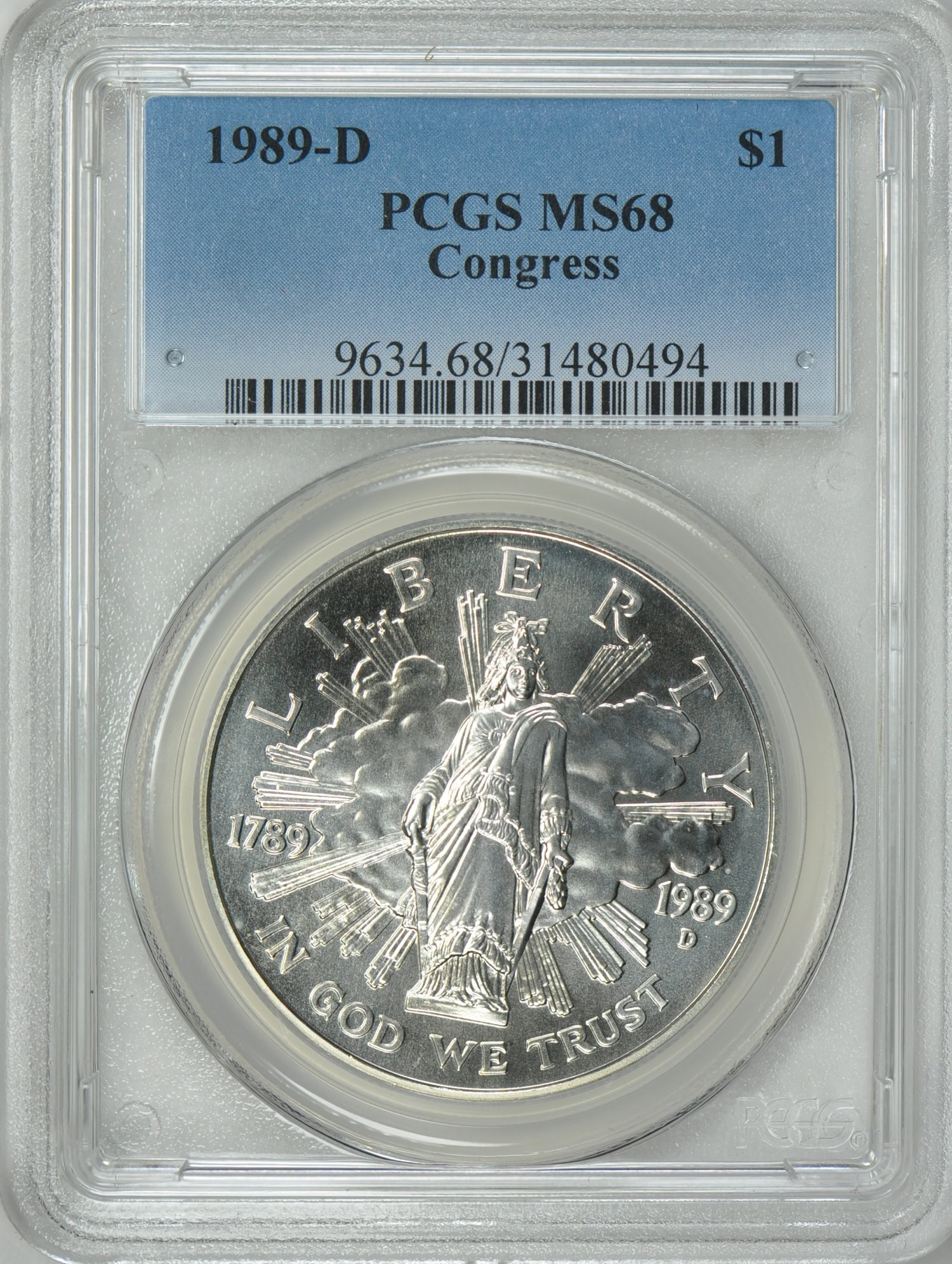 1989-D Congress Bicentennial Clad Half Dollar and Silver Dollar