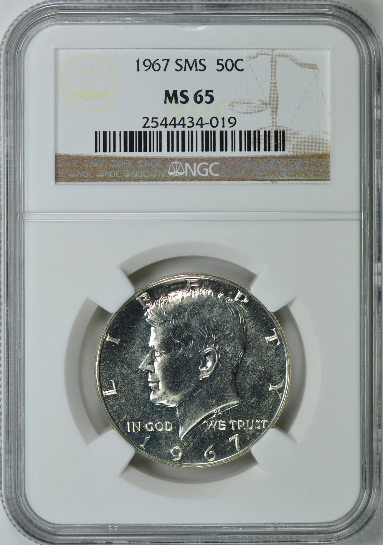 1967 Kennedy Half Dollar SMS NGC MS-65 (Item 26659