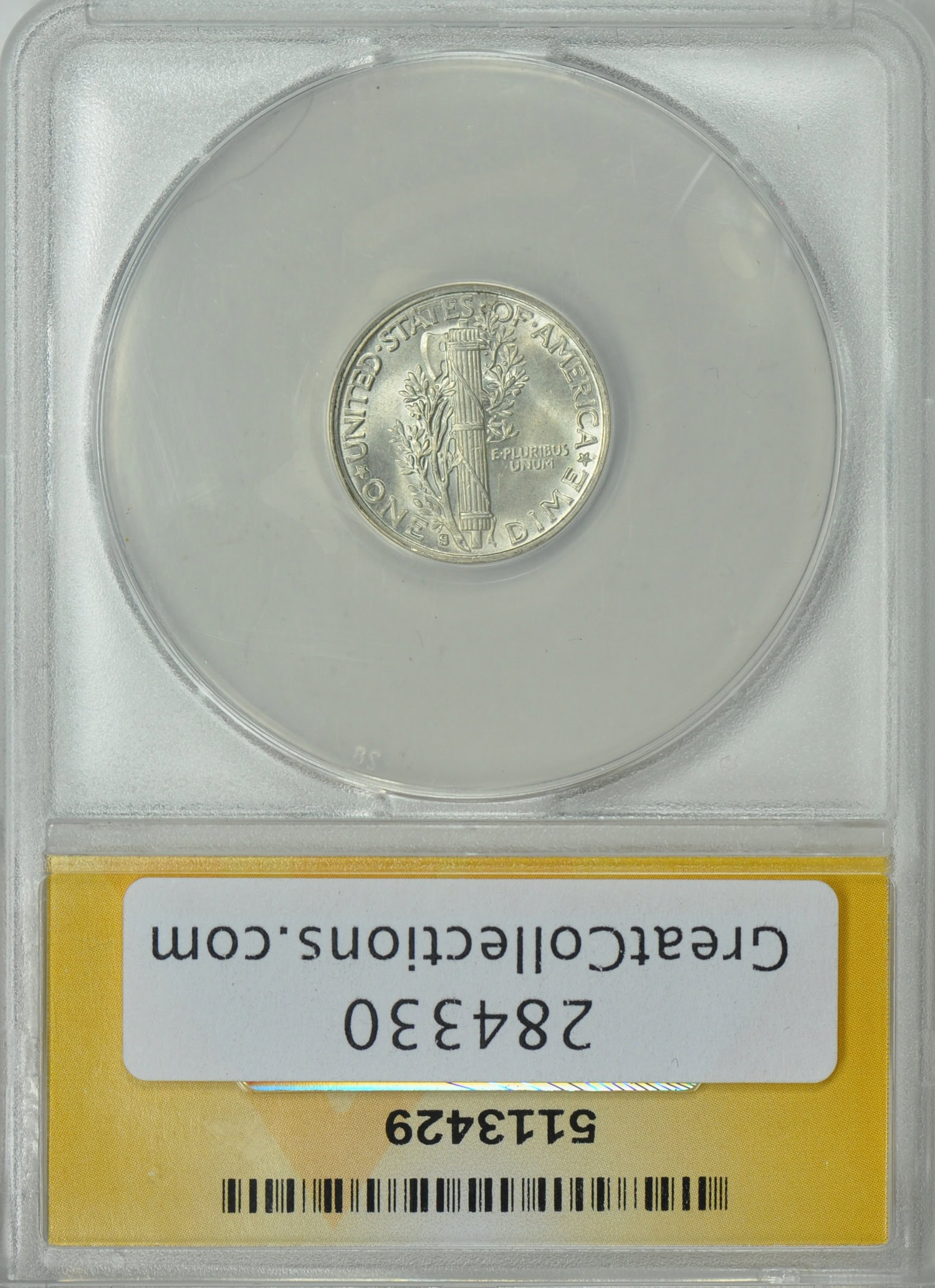 1943-S Mercury Dime Trumpet Tail S FS-511 ANACS MS-63 (Item 284330