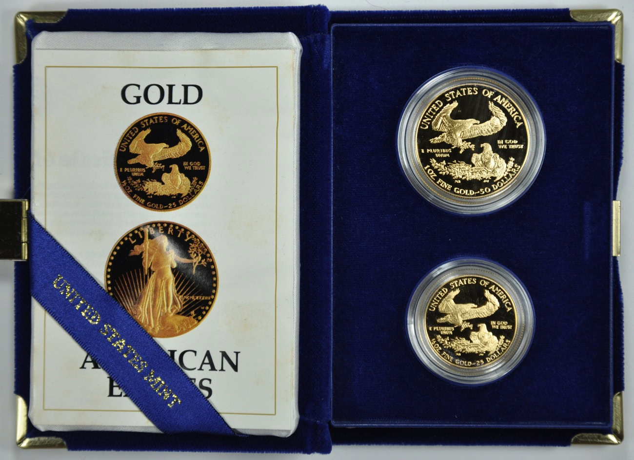 1987 $50 and $25 Gold American Eagle Proof Set in Original