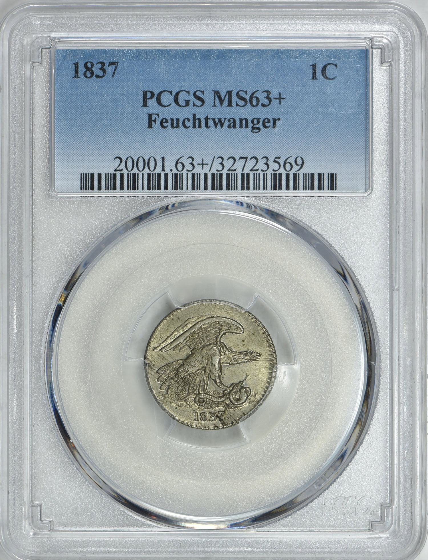 1837 One Cent Feuchtwanger PCGS MS-63+ | PCGS Cert #32723569 1837 One Cent Feuchtwanger PCGS MS-63+ | PCGS Cert #32723569