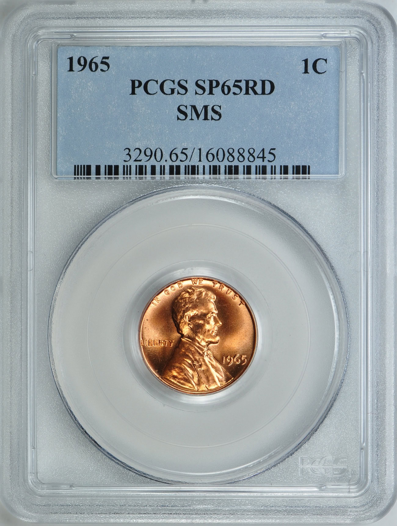 1965 Lincoln Cent SMS PCGS SP-65 RD (Item 33539
