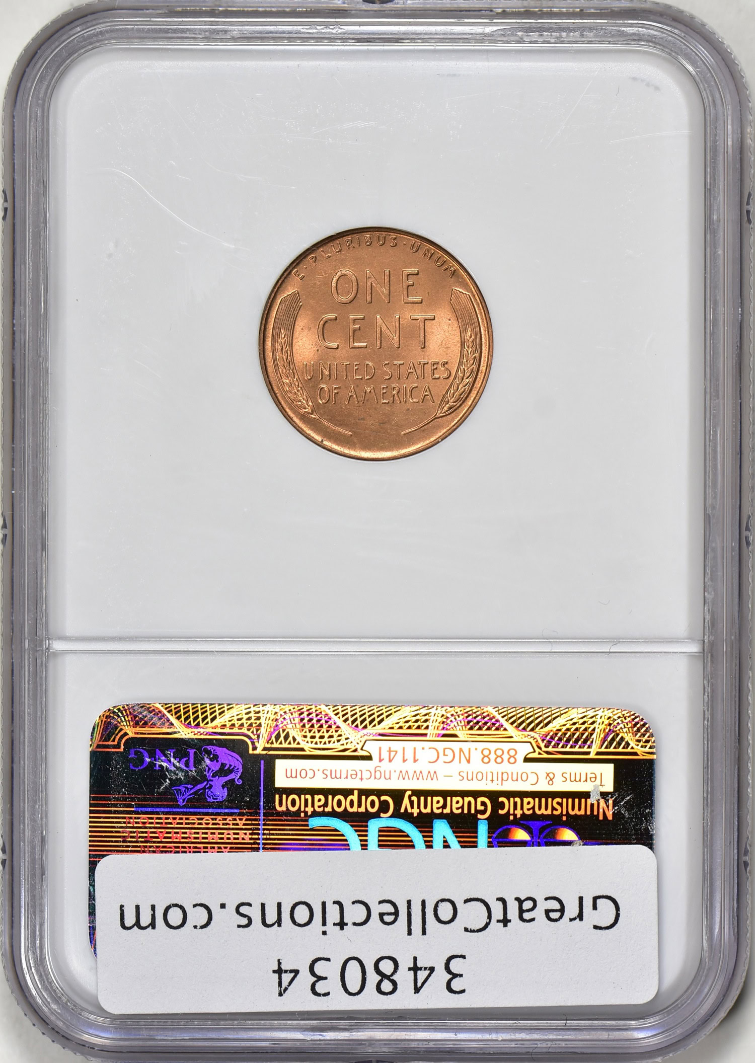 1958 Lincoln Cent NGC MS-66 RD (Item 348034) | GreatCollections