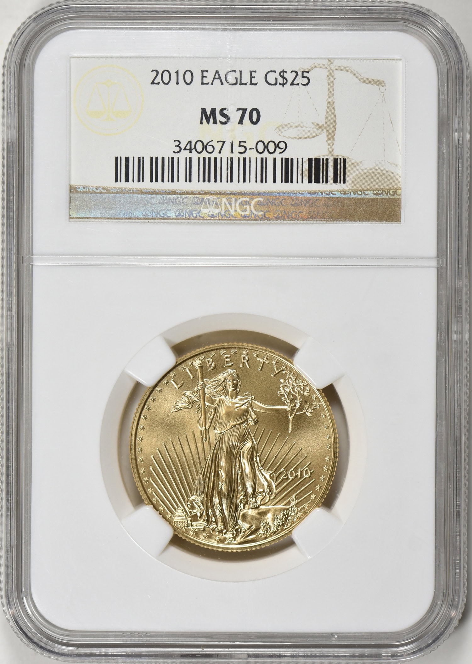2010 $25 Half-Ounce Gold American Eagle NGC MS-70 (Item 353240