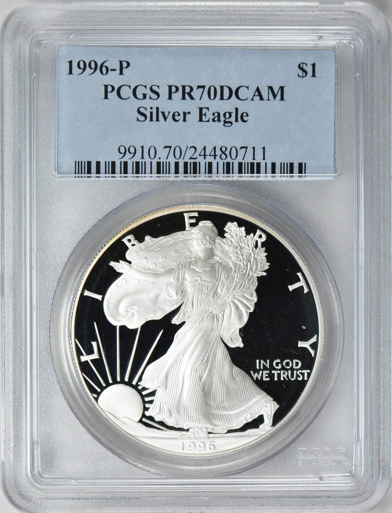 1996-P $1 Silver Eagle PCGS Proof-70 DCAM (Item 35515
