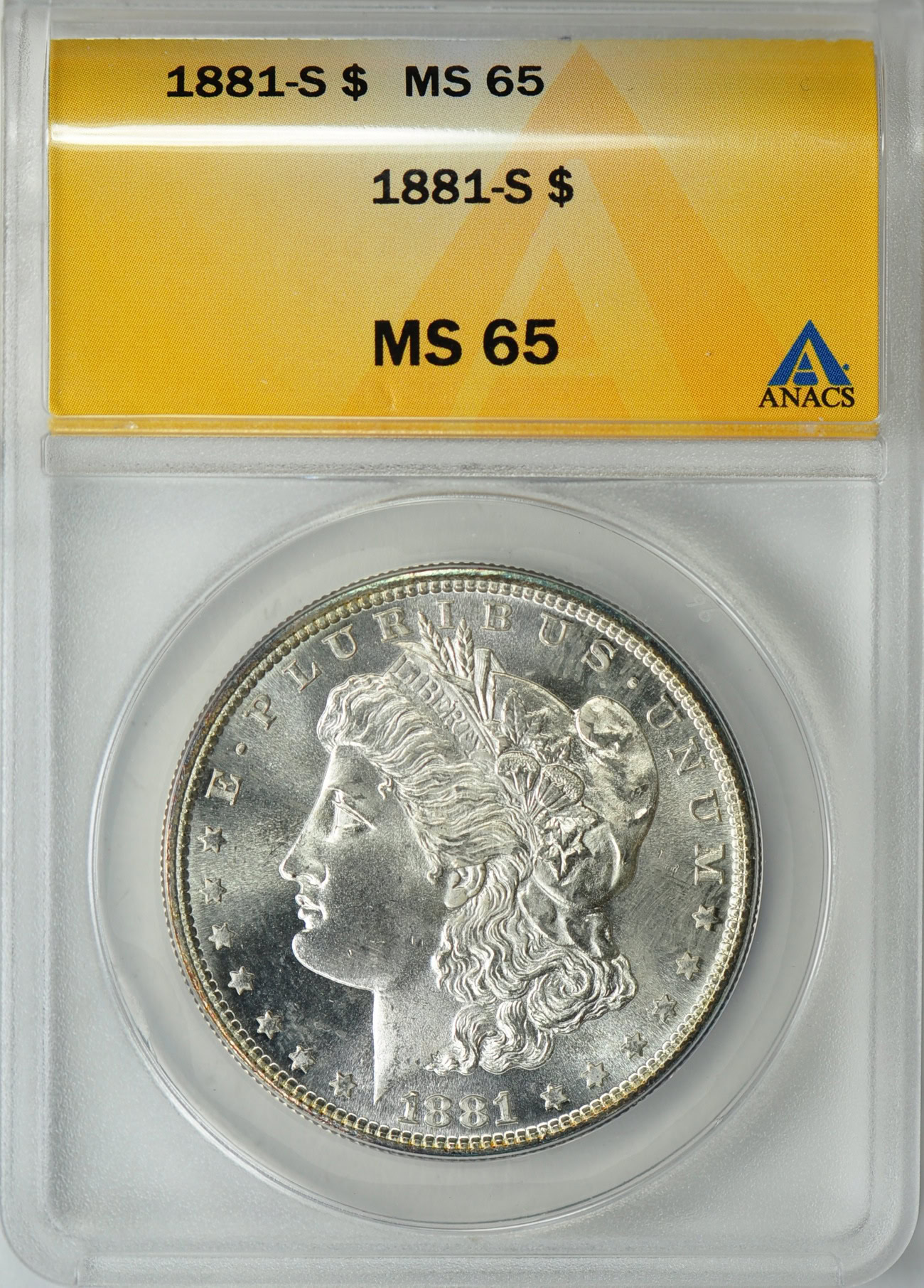 1881-S Morgan Silver Dollar ANACS MS-65 (Item 37485