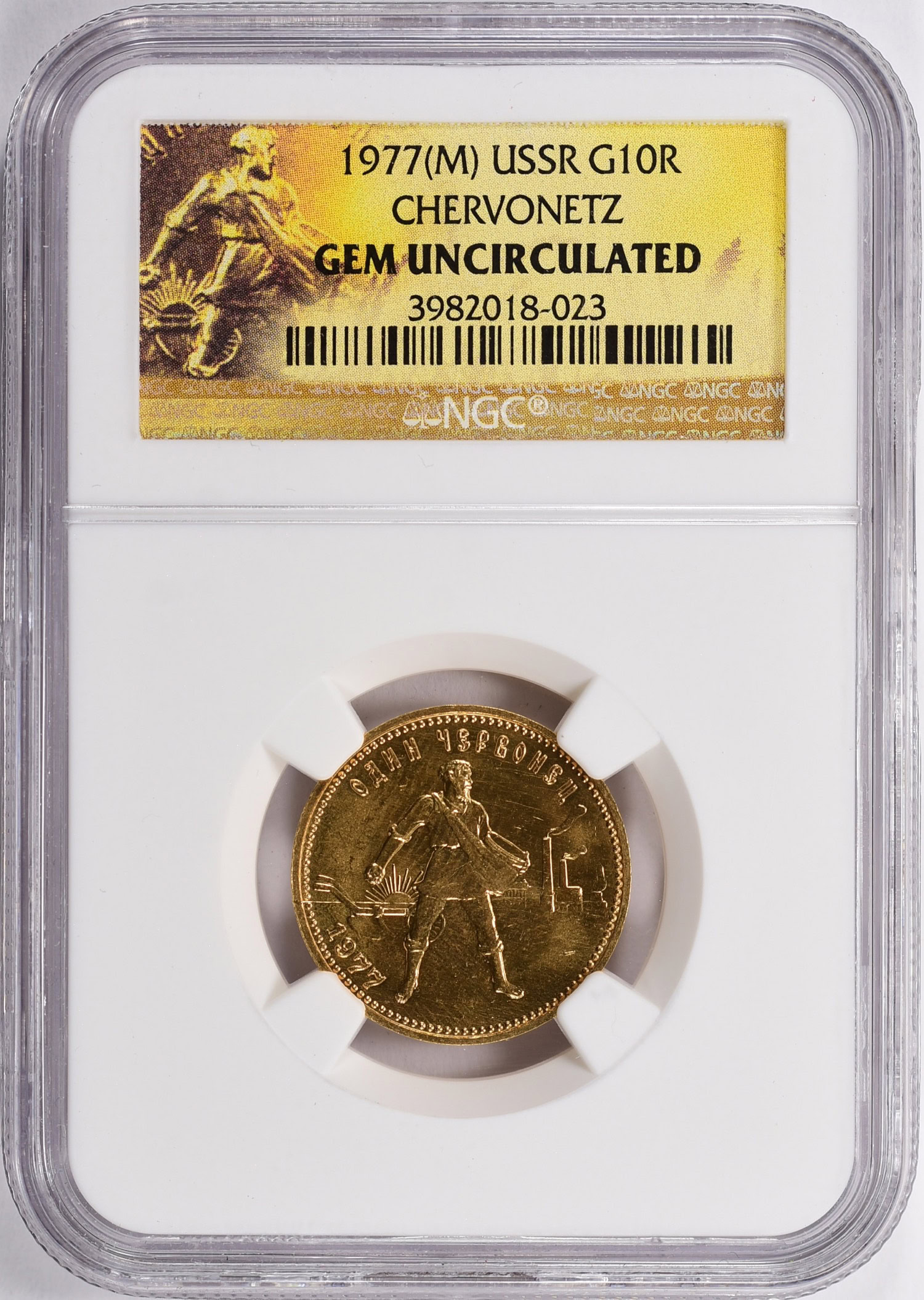 Russia - USSR 1977(M) Gold 10 Roubles Chervonetz NGC Gem
