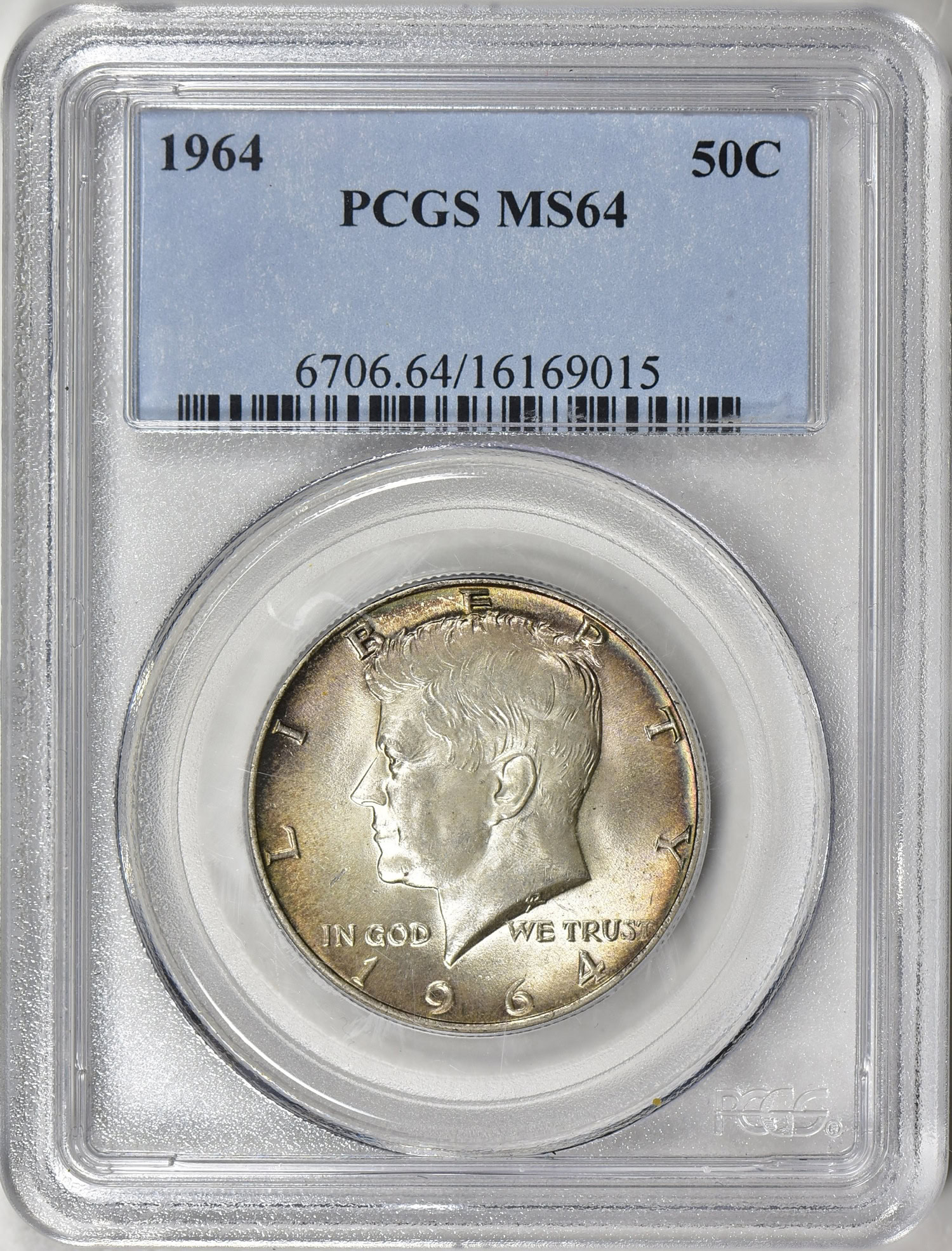1964 Kennedy Half Dollar PCGS MS-64 (Toned) (Item 383436