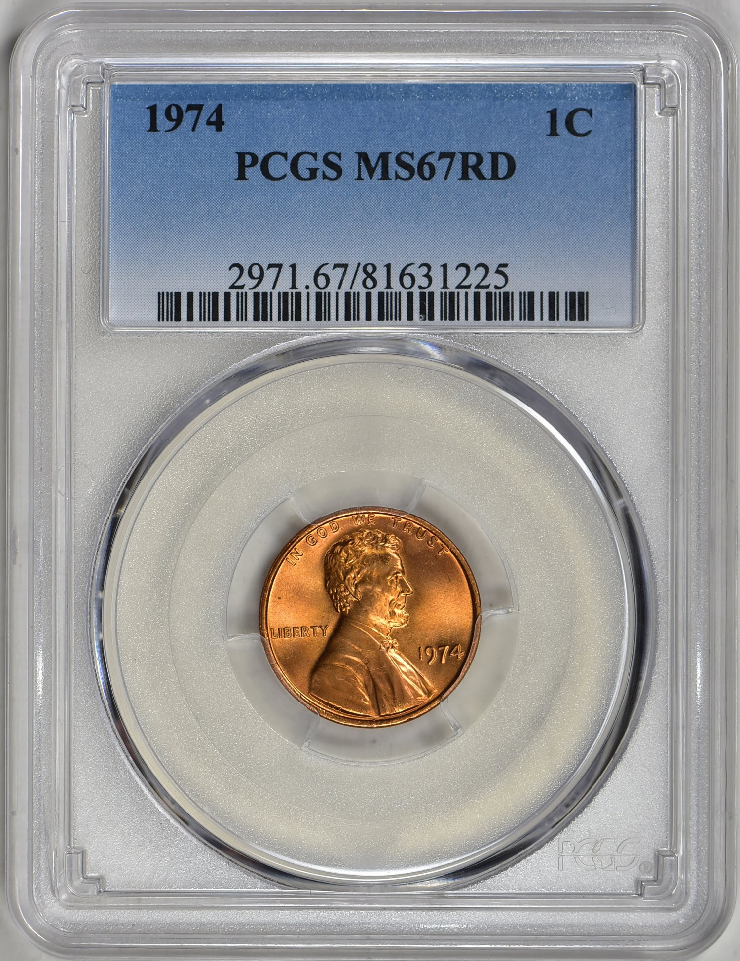 1974 Lincoln Cent PCGS MS-67 RD (Item 385328) | GreatCollections Coin ...