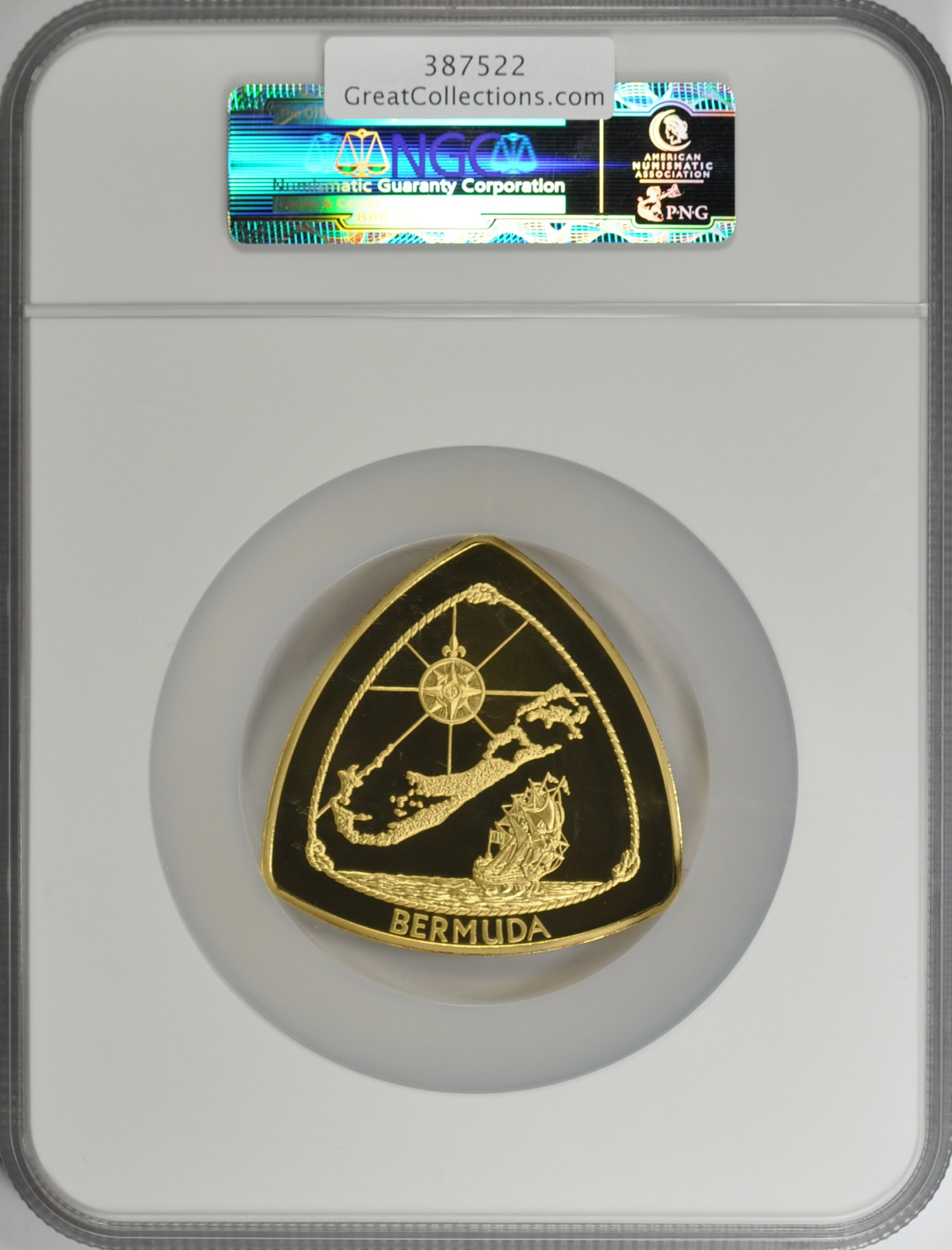 Bermuda 1996 G$180 Gold Bermuda Triangle 5 oz. NGC Proof-69 UC
