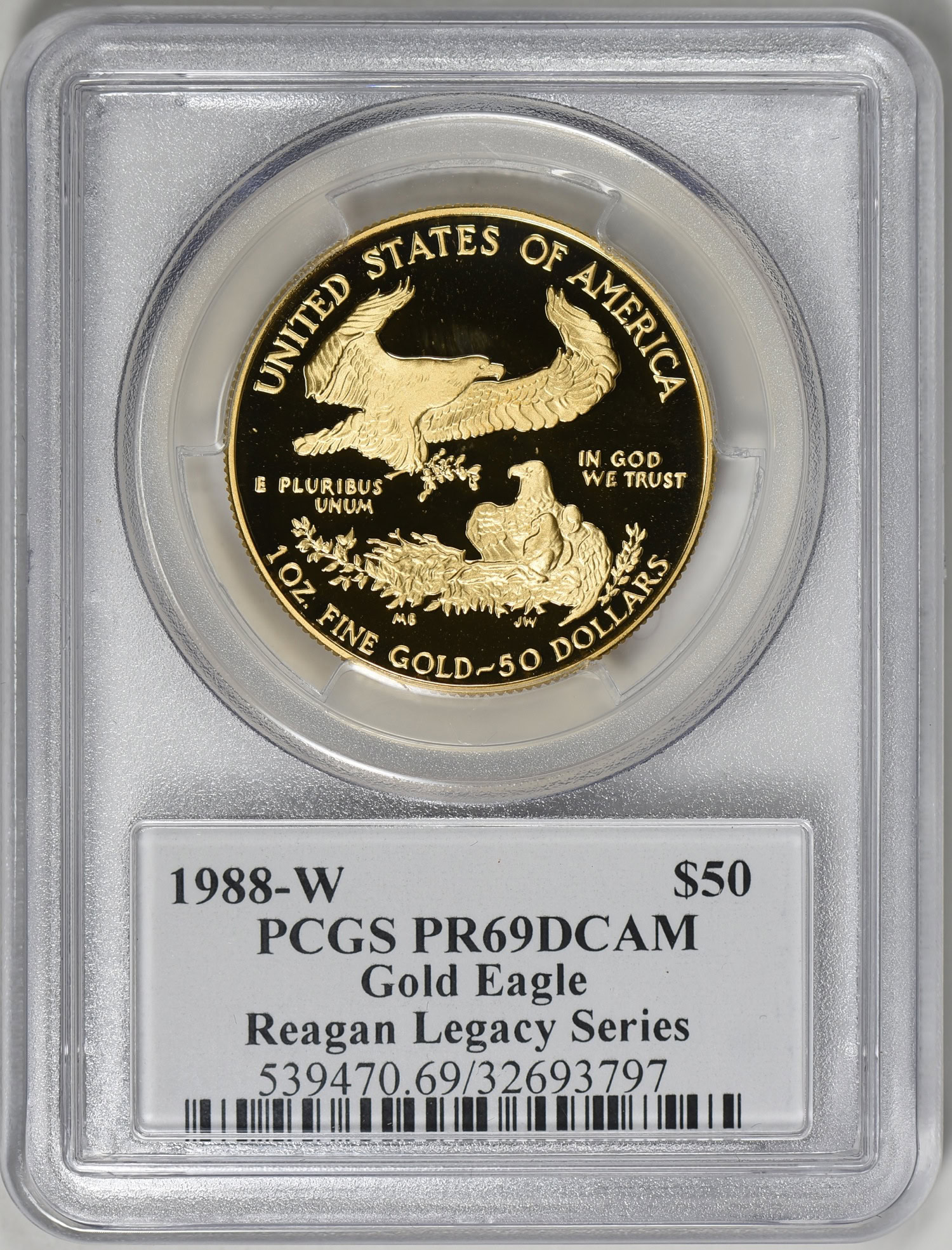 1988 $5, $10, $25 and $50 Gold American Eagle Set (Reagan Legacy