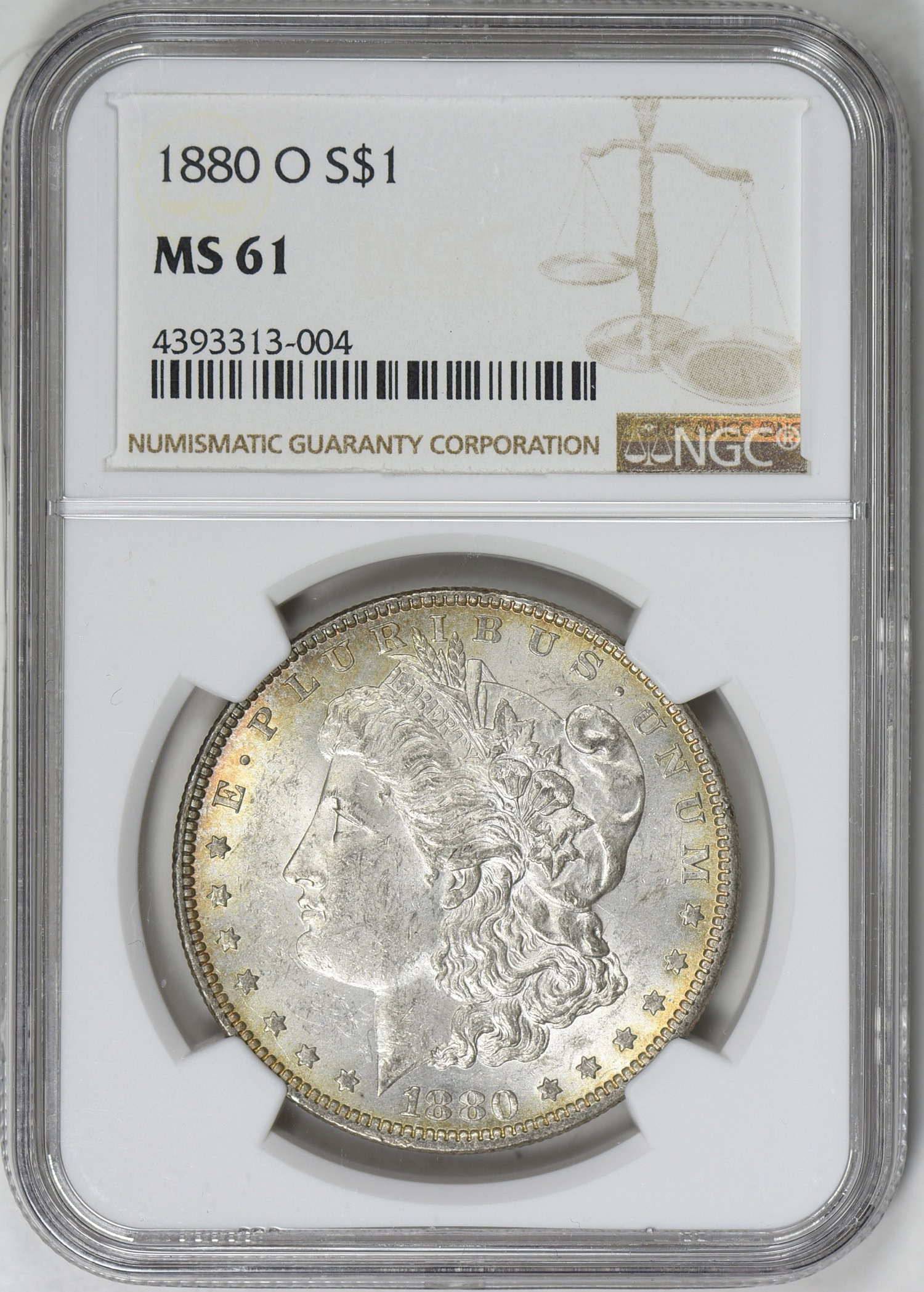 1880-O Morgan Silver Dollar NGC MS-61 (Item 404605) | GreatCollections ...