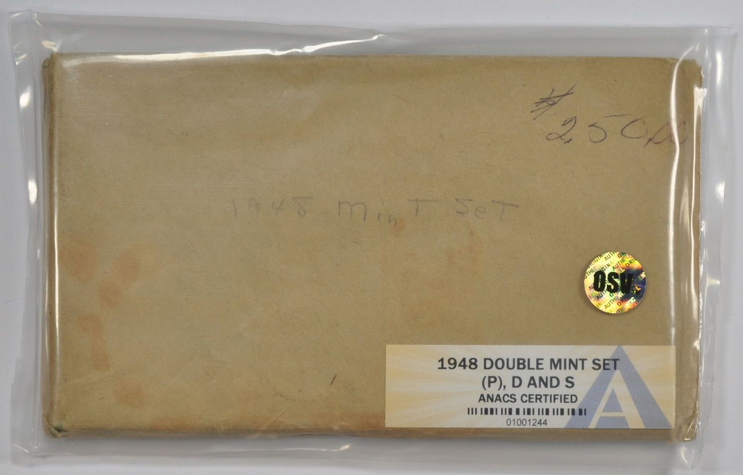 1948 U.S. Mint Double Mint Set ANACS Composite Grades MS-65.80/MS