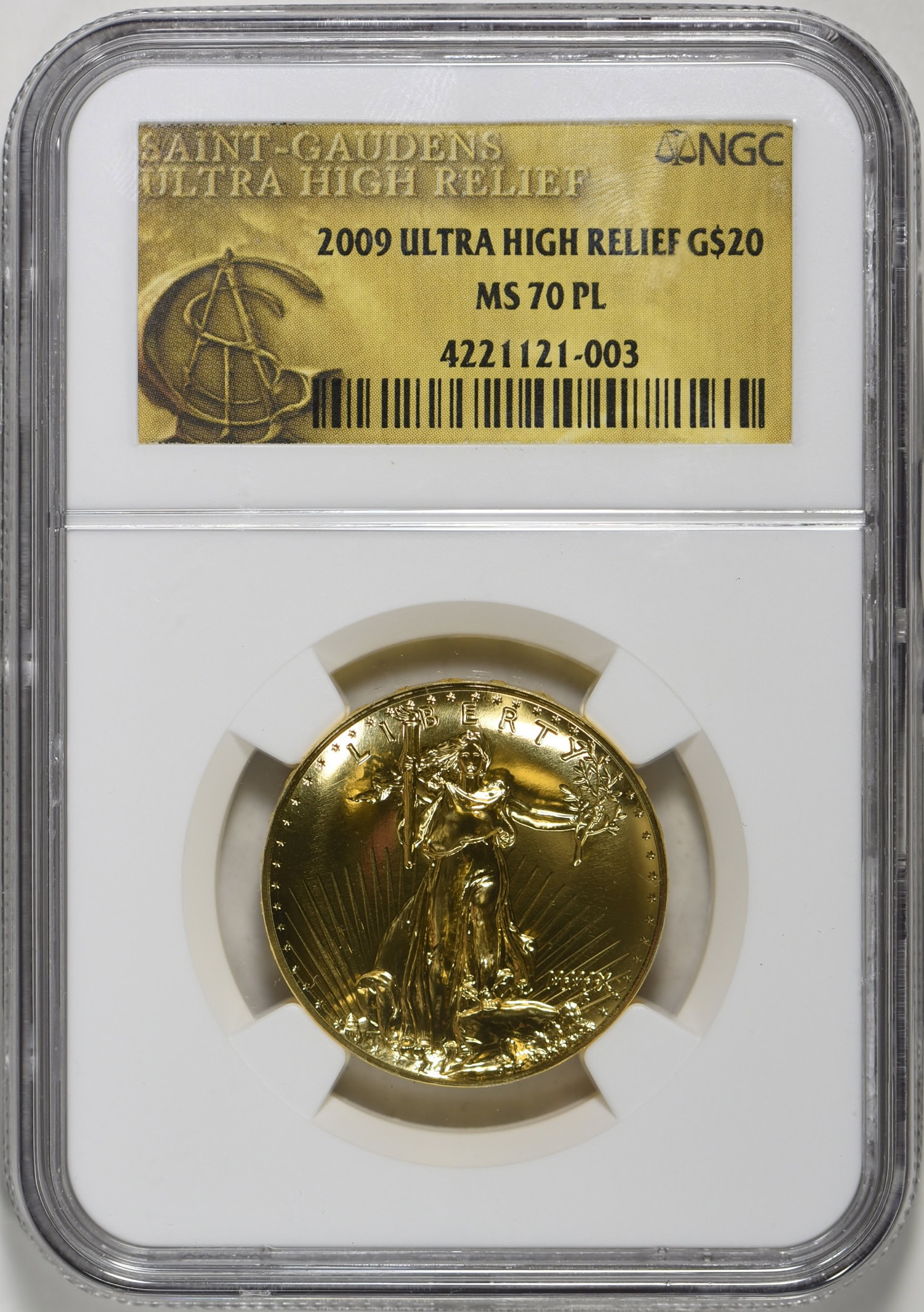 2009 MMIX Ultra High Relief $20 Gold NGC MS-70 PL (Item 406792