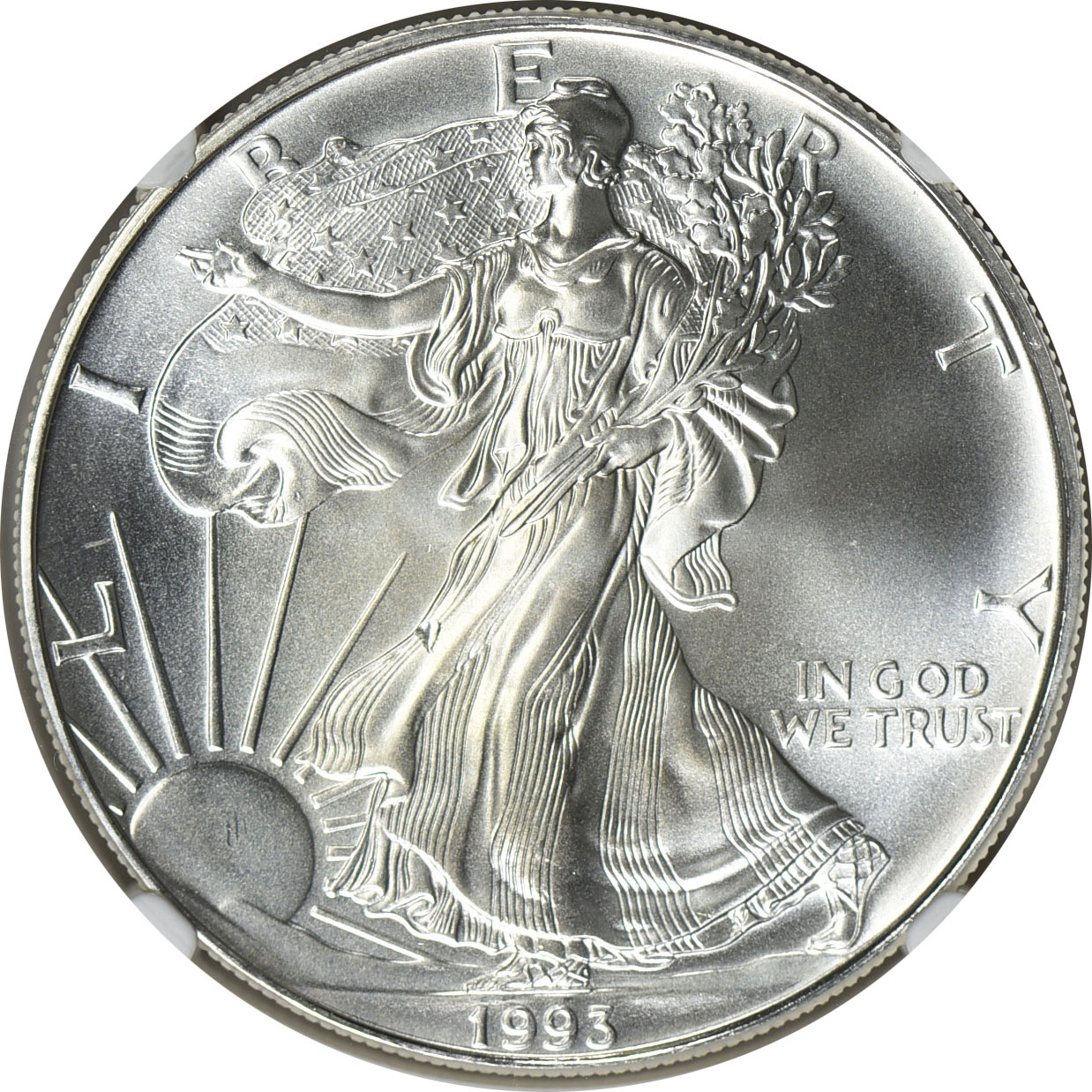 Maverick Mom廃盤1stEP「ENERGY」サイン入り Mint Error 1993 $1 Silver Eagle Obverse Struck Through NGC MS-69