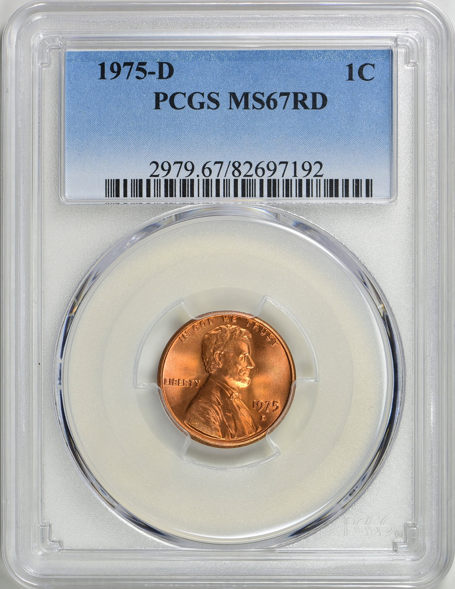 1975-D Lincoln Cent PCGS MS-67 RD (Item 428743) | GreatCollections