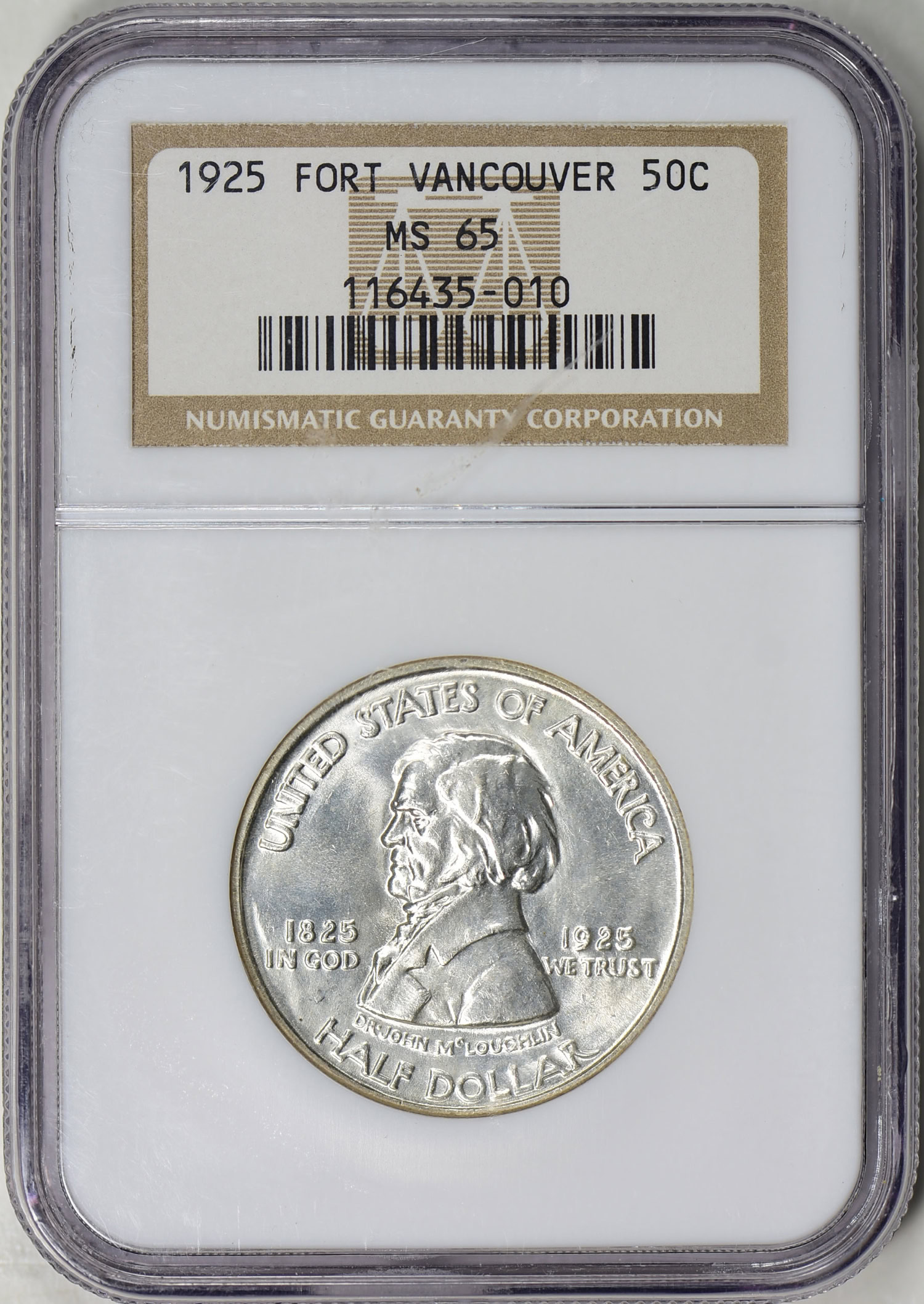 1925 Fort Vancouver Centennial Half Dollar NGC MS-65 (Item 451096