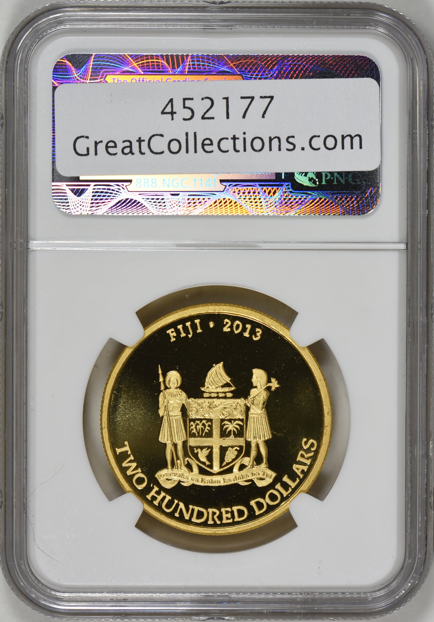 Fiji 2013 G$200 Gold Hawksbill Turtle - Taku NGC MS-69 (AGW = 1.0