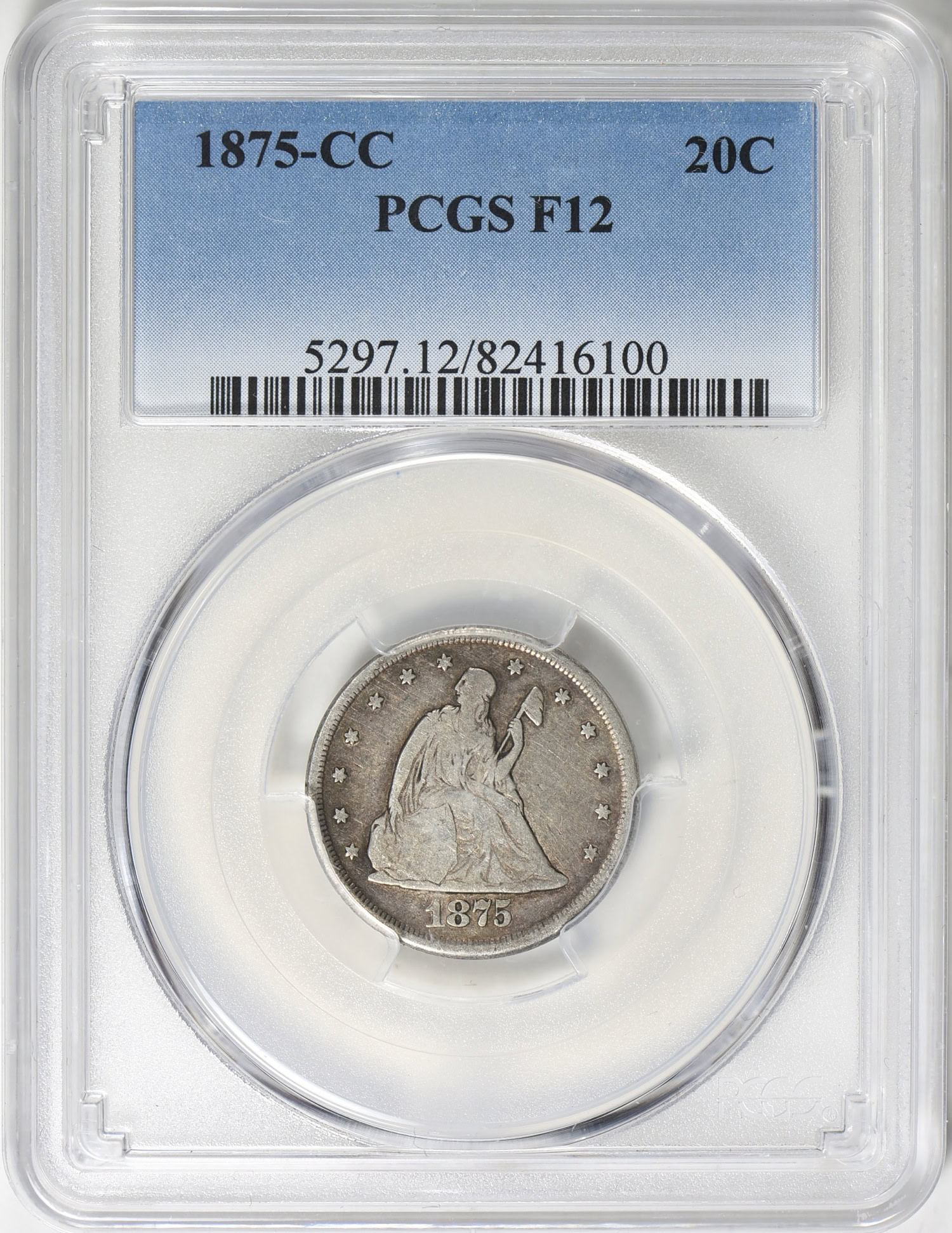 1875-CC Twenty-Cent Piece PCGS F-12 (Item 463499) | GreatCollections ...