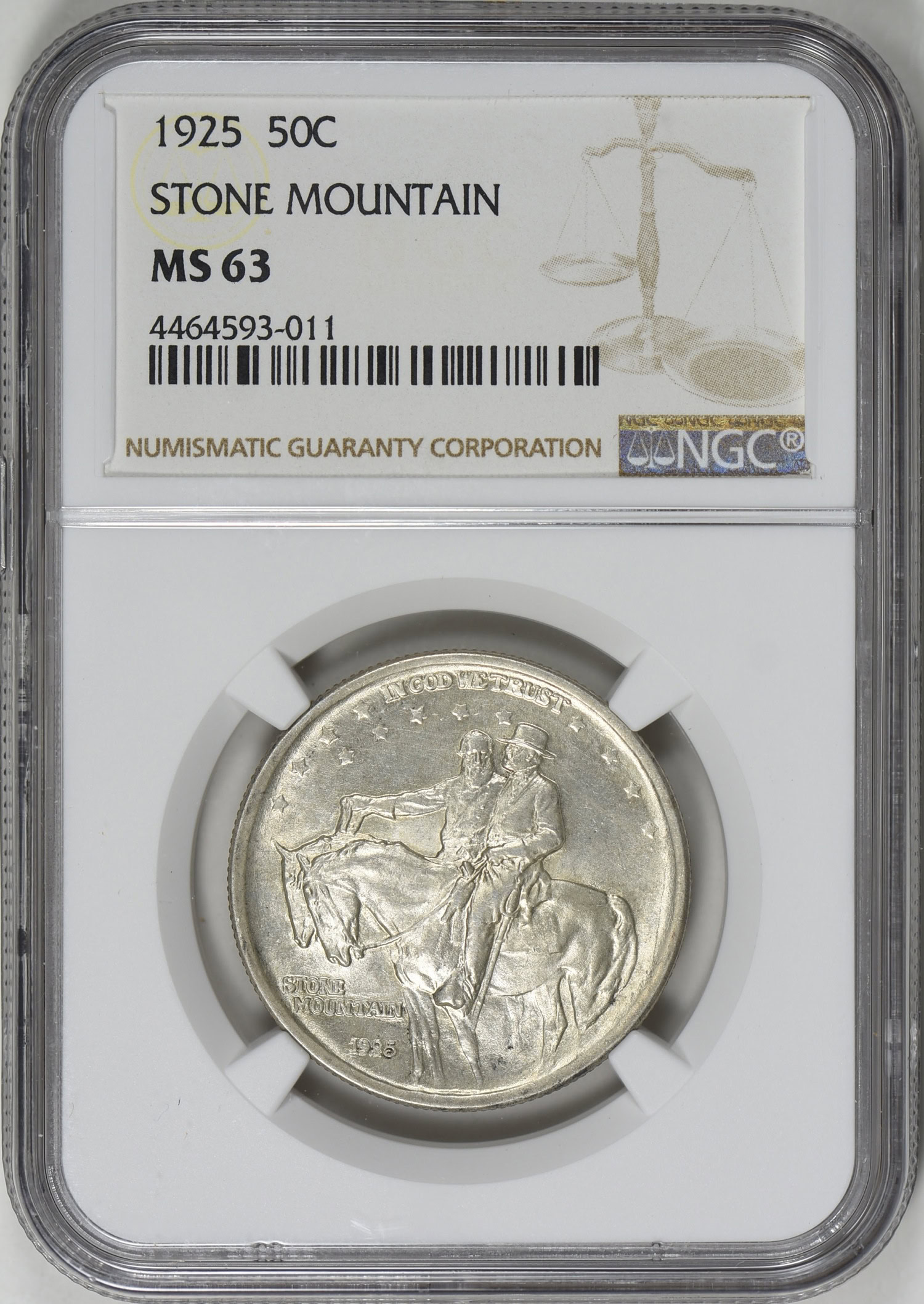 1925 Stone Mountain Memorial Half Dollar NGC MS-63 (Item 464756
