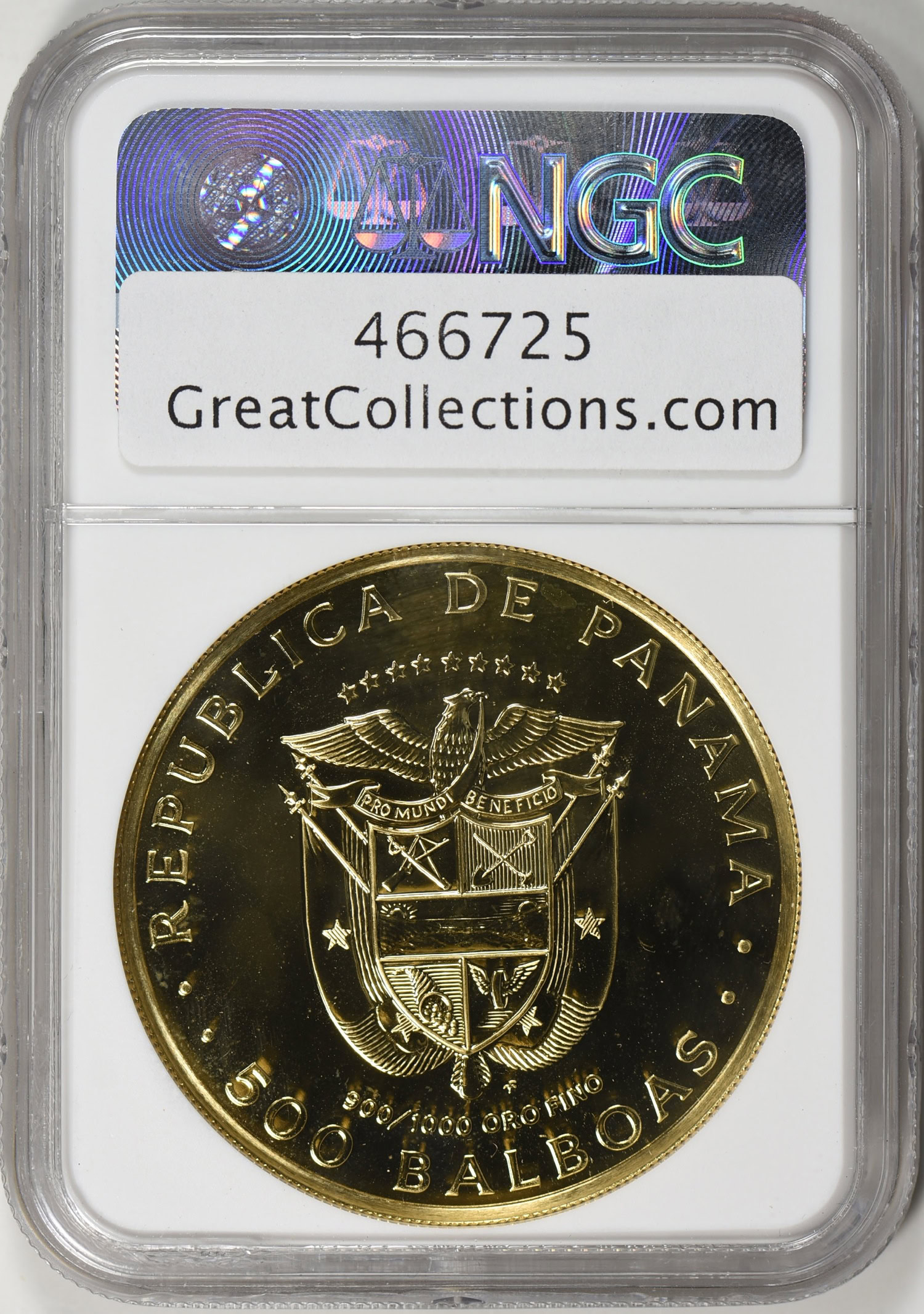 Panama 1975-FM Gold 500 Balboas 500th Anniversary of the Birth of