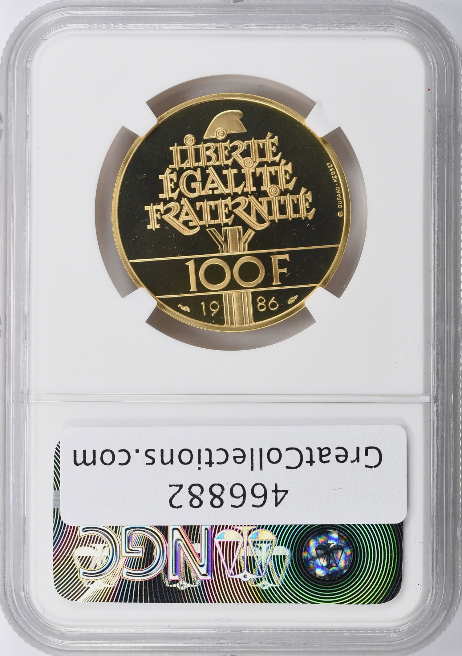 France 1986 Gold 100 Francs Centennial of the Statue of Liberty