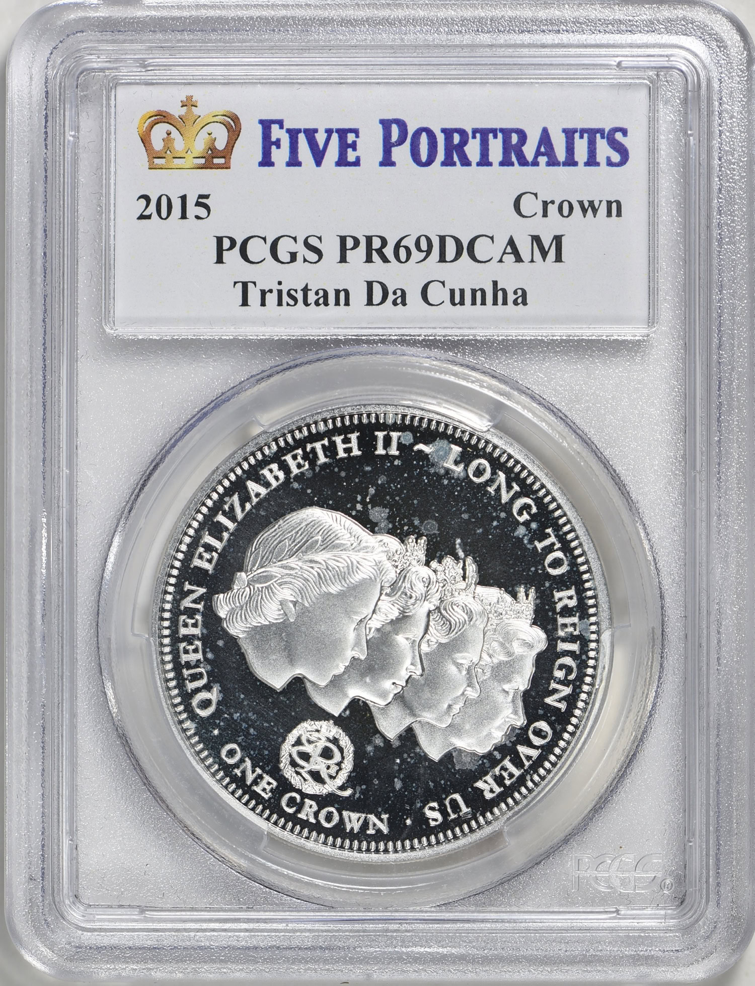 Tristan Da Cunha 2015 Silver Crown Five Portraits PCGS Proof-69