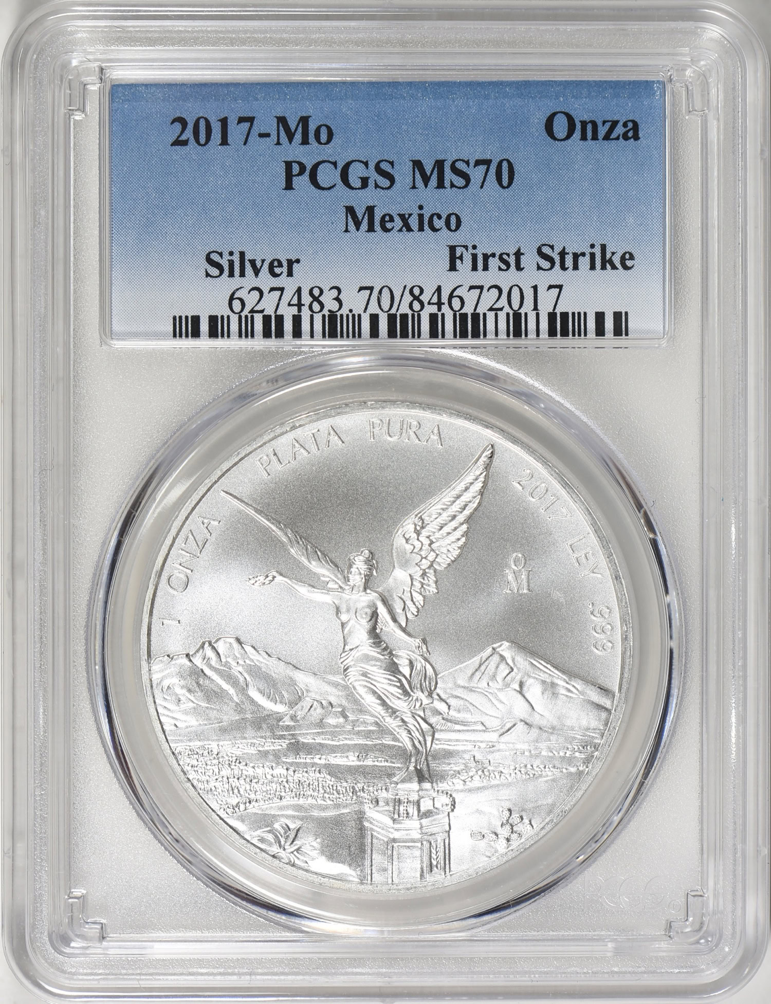Mexico 2017-Mo Silver 1 Onza Libertad First Strike PCGS MS-70