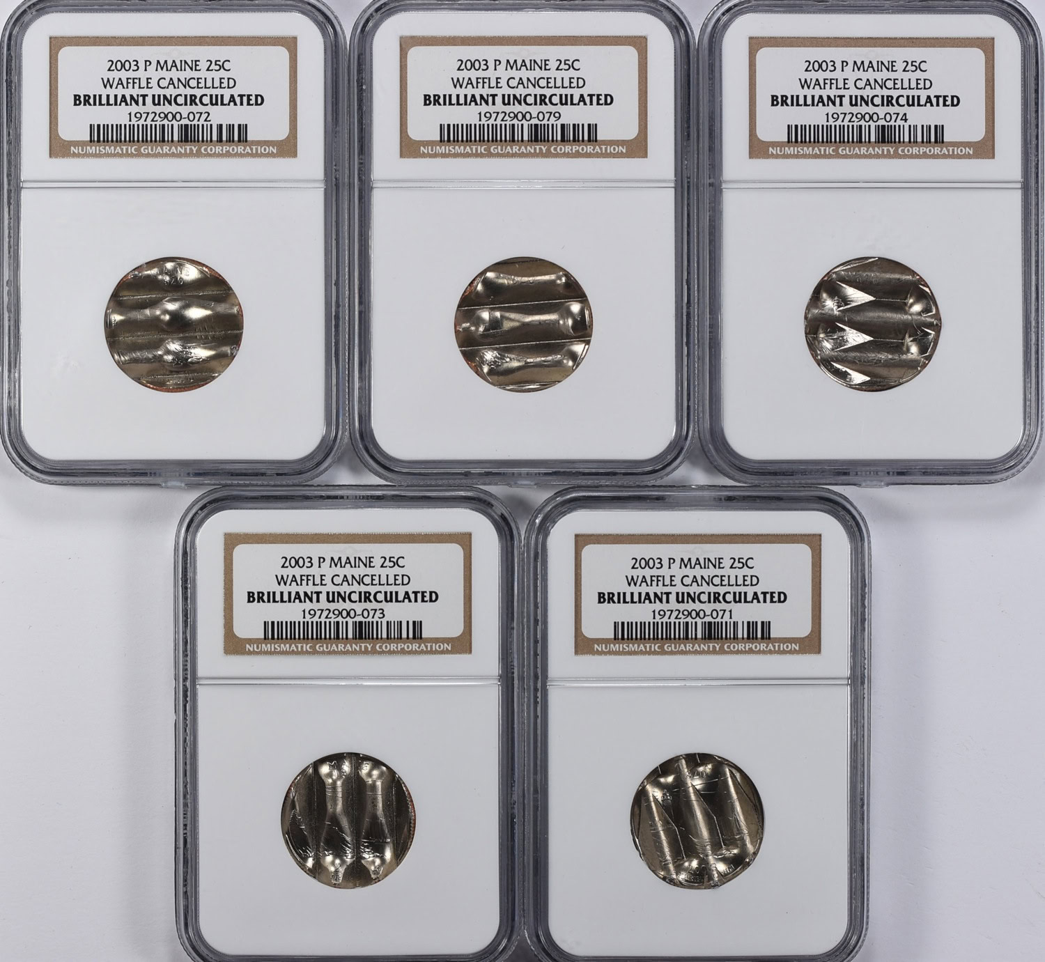 Mint Error 2003-P State Quarter Maine Waffle Cancelled NGC
