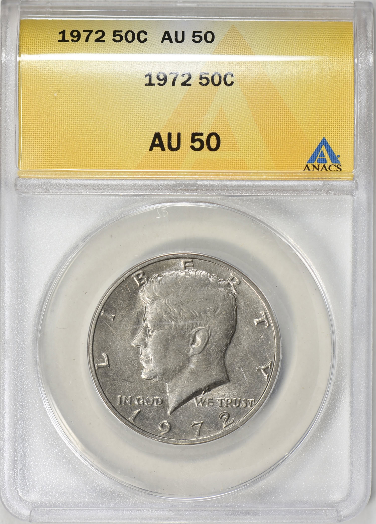 1972 Kennedy Half Dollar ANACS AU-50 (Item 487411) | GreatCollections ...